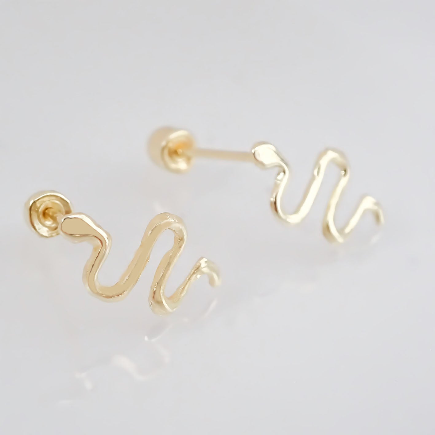 Amor Eterno - Broqueles Serpiente Vibora / Aretes / Fina 10k