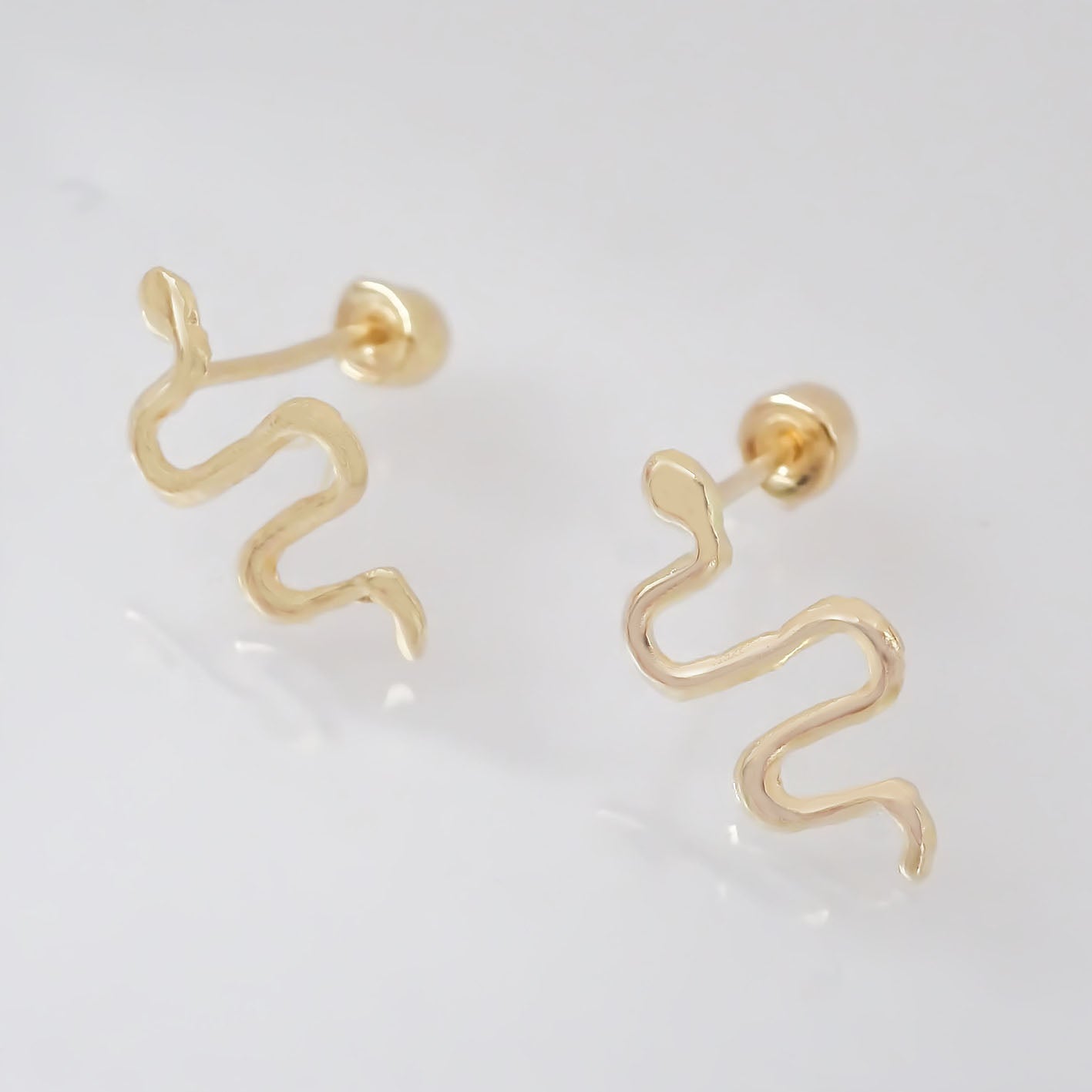 Amor Eterno - Broqueles Serpiente Vibora / Aretes / Fina 10k