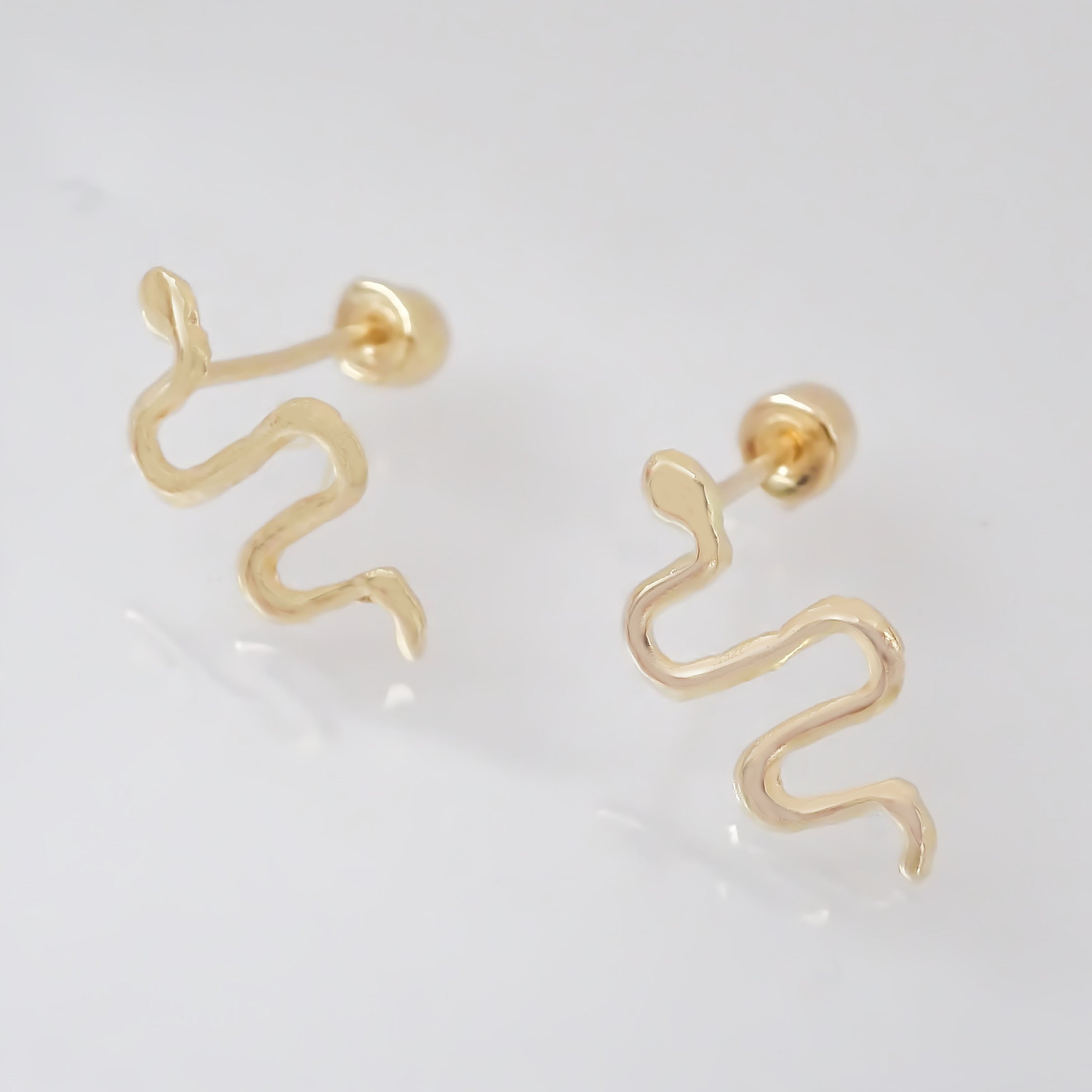 Amor Eterno - Broqueles Serpiente Vibora / Aretes / Fina 10k