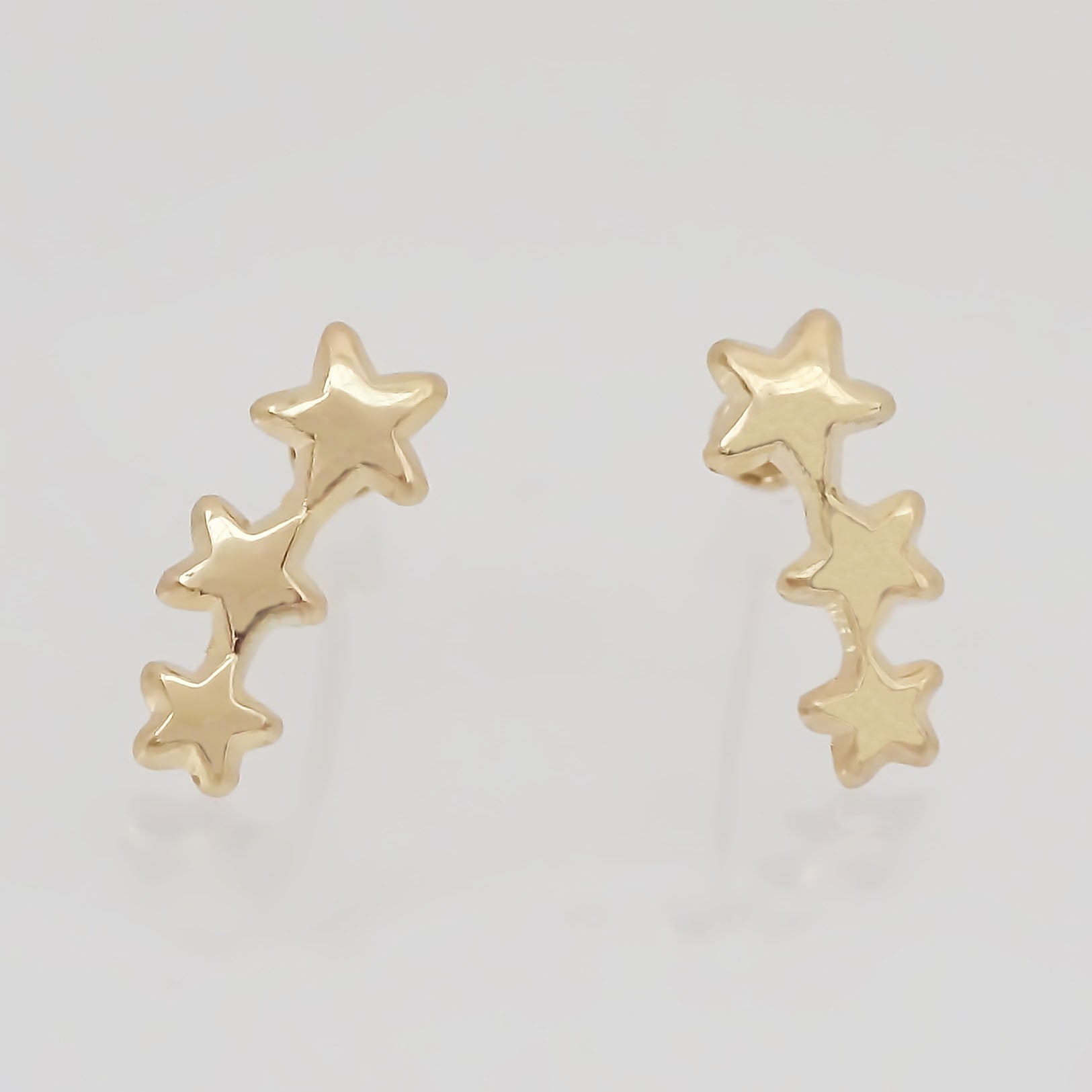 Amor Eterno - Broqueles Estrella Fugaz 3 / Aretes / Oro 10k