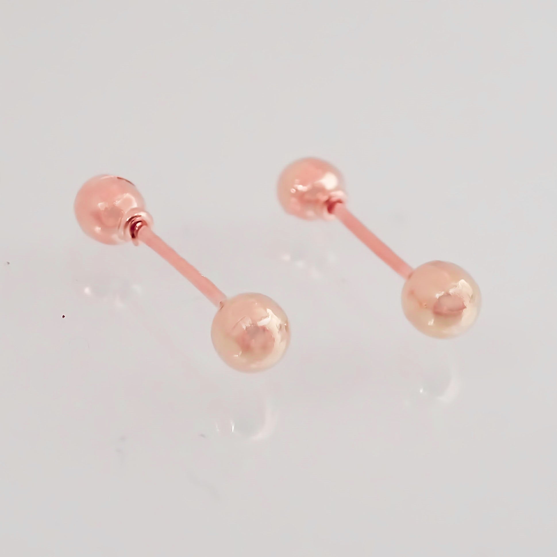 Amor Eterno - Broqueles Bebé / Dormilonas / Aretes / Oro 10k (Rosa)