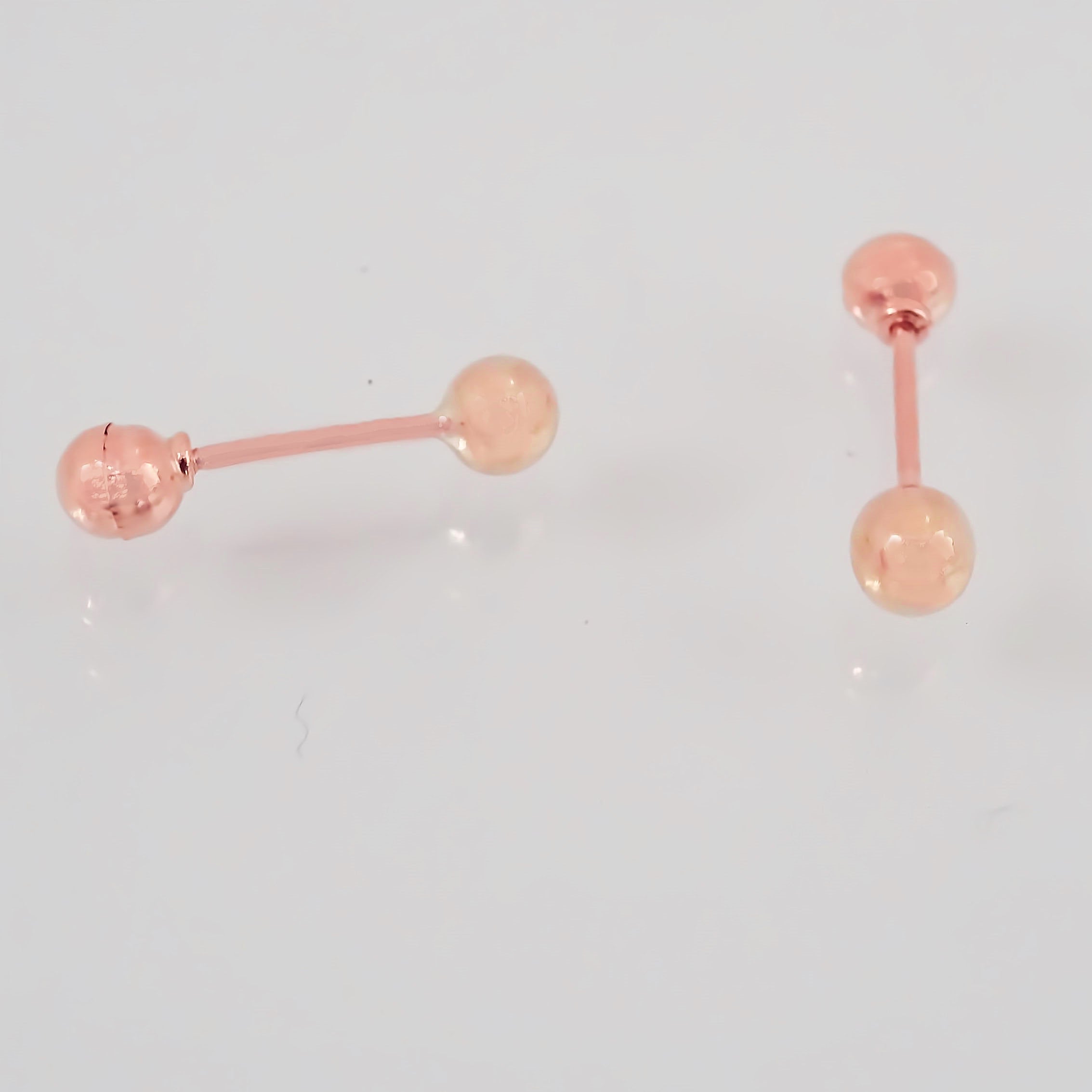 Amor Eterno - Broqueles Bebé / Dormilonas / Aretes / Oro 10k (Rosa)