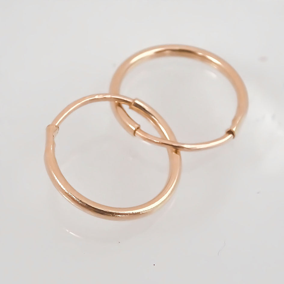 Amor Eterno - Arracadas / Piercing / Aretes / Oro 10k / 7mm / Rosa