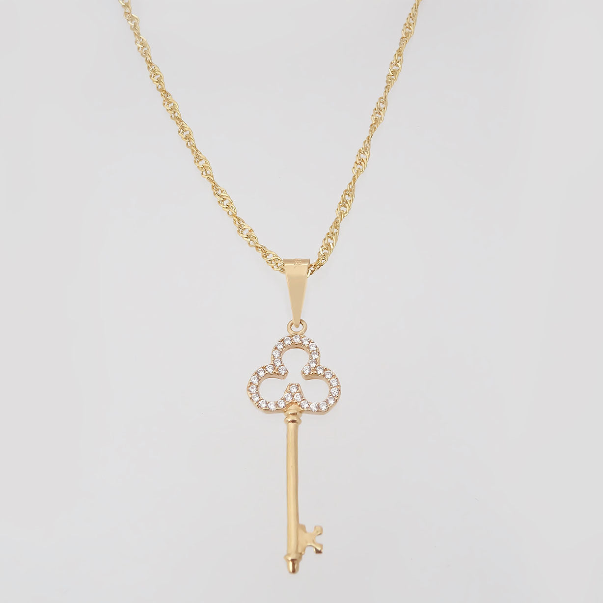 Amor Eterno - Dije Llave Diamante / Oro 10k Solido