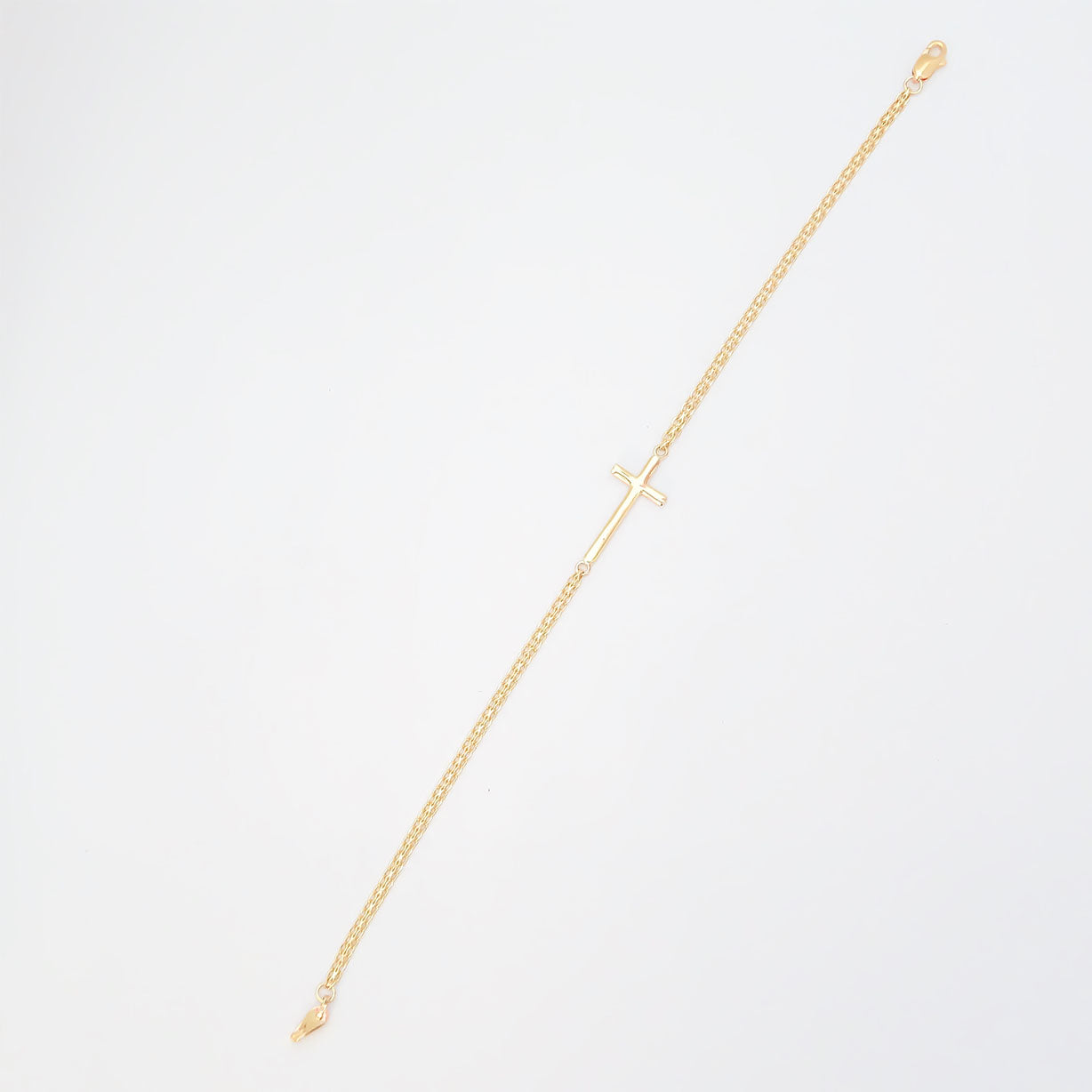 Amor Eterno - Pulsera Cruz / Oro Sólido 10k