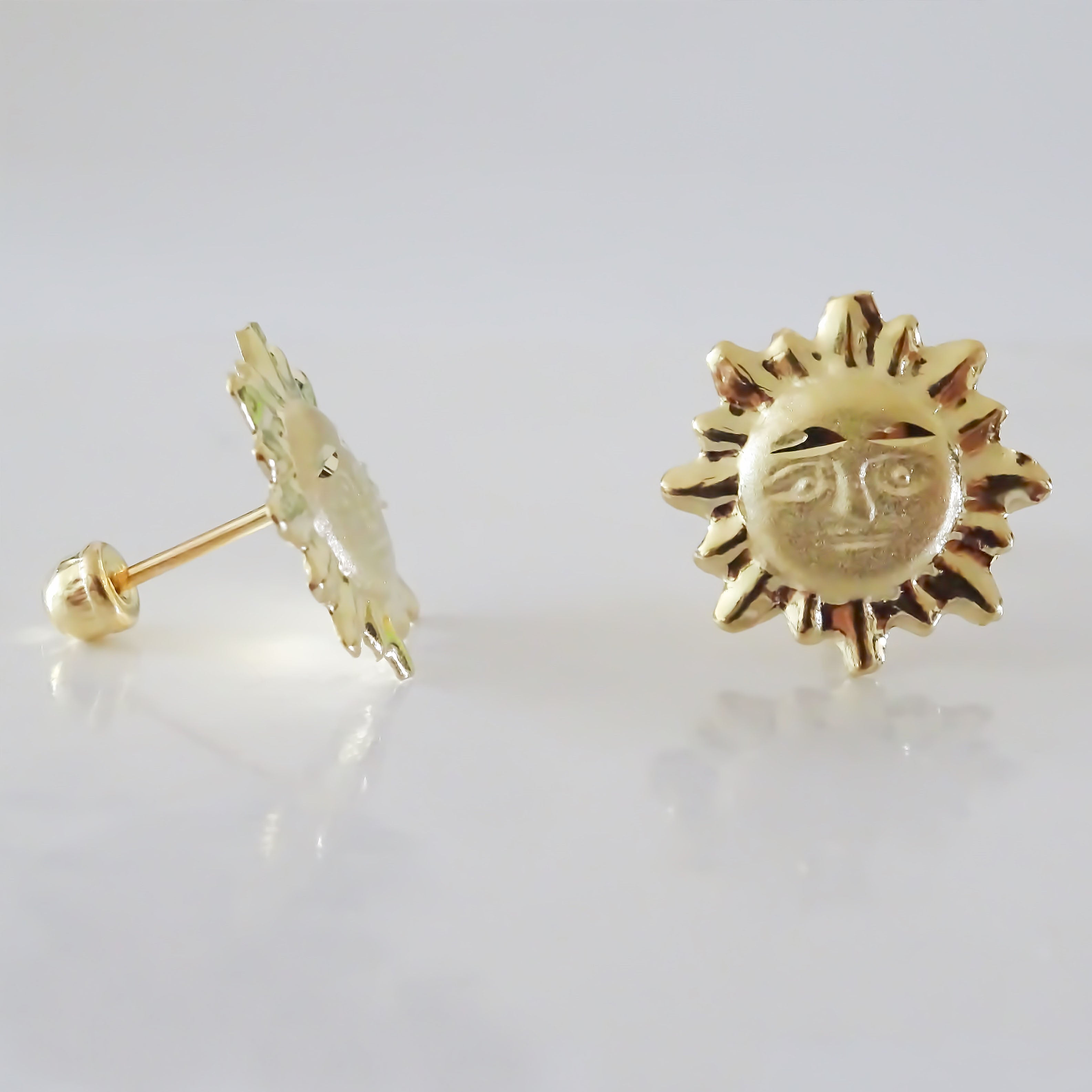 Amor Eterno - Broqueles / Aretes Par Oro 10k / Sol