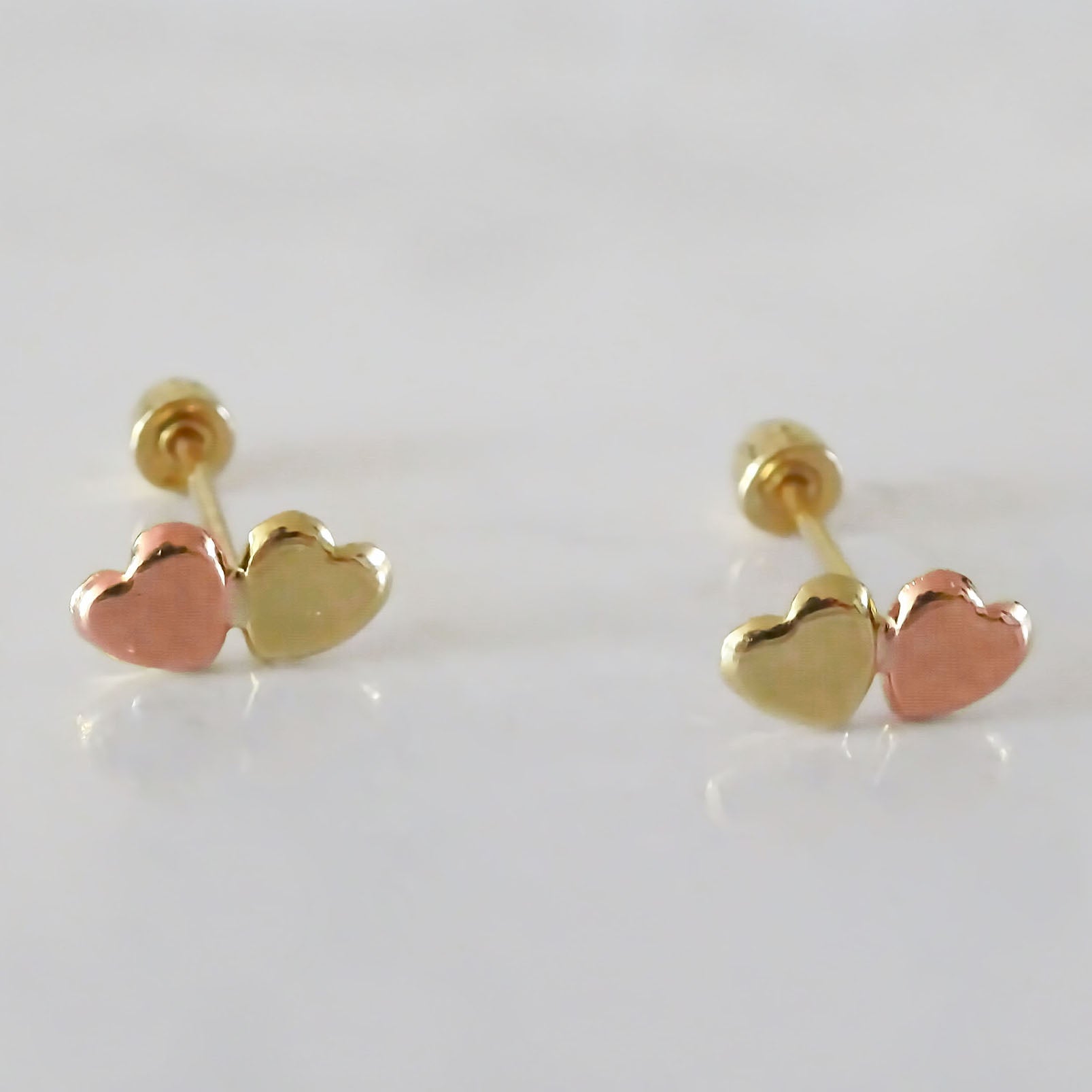 Amor Eterno - Broqueles Corazón Tu Y Yo / Aretes / Oro 10k