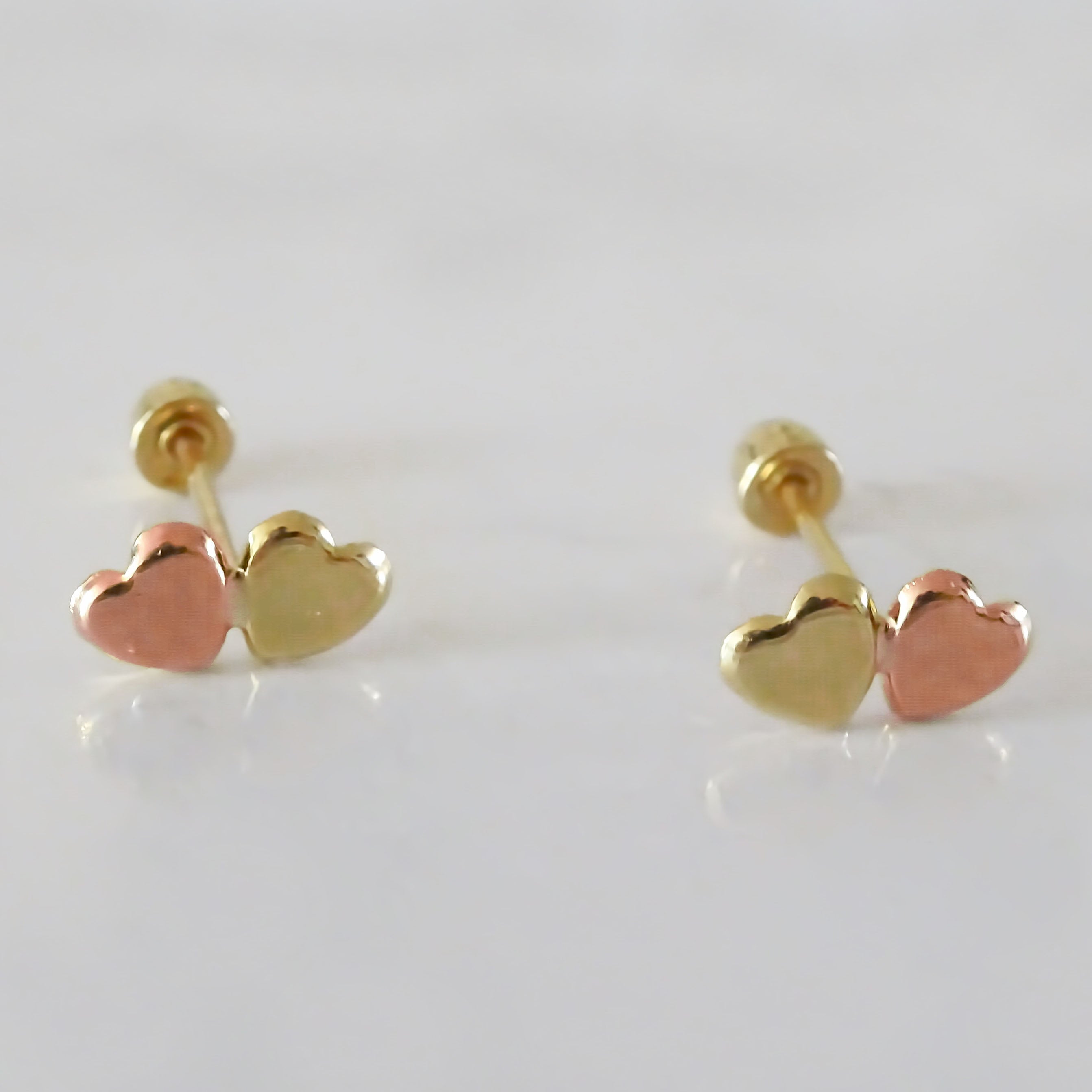 Amor Eterno - Broqueles Corazón Tu Y Yo / Aretes / Oro 10k