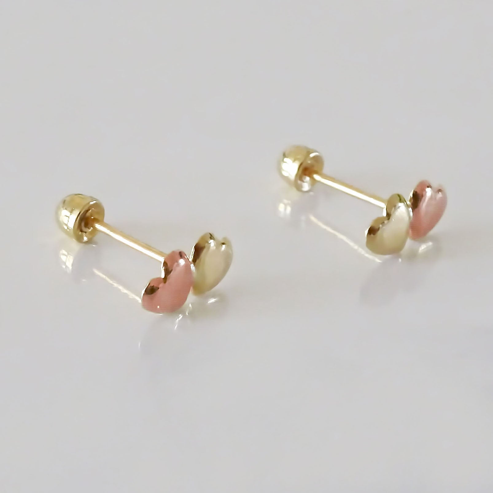 Amor Eterno - Broqueles Corazón Tu Y Yo / Aretes / Oro 10k