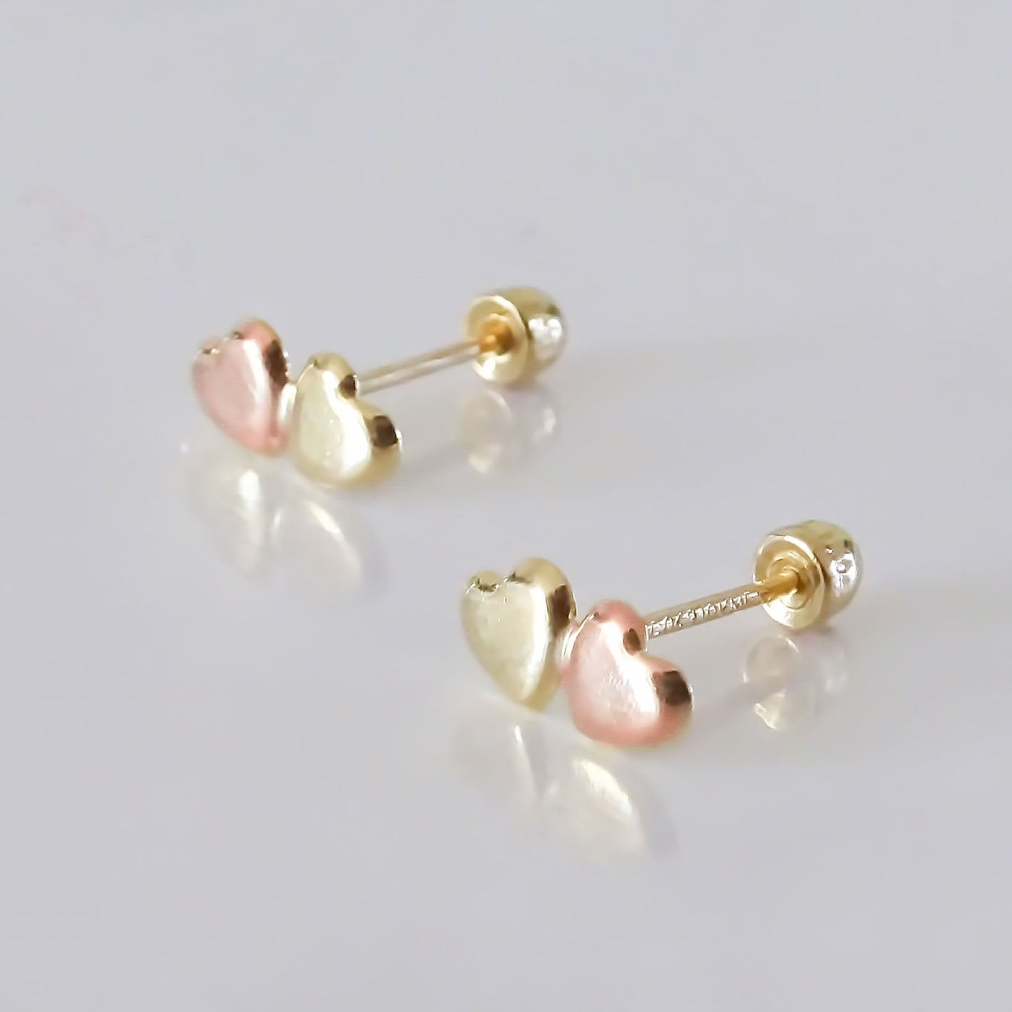 Amor Eterno - Broqueles Corazón Tu Y Yo / Aretes / Oro 10k