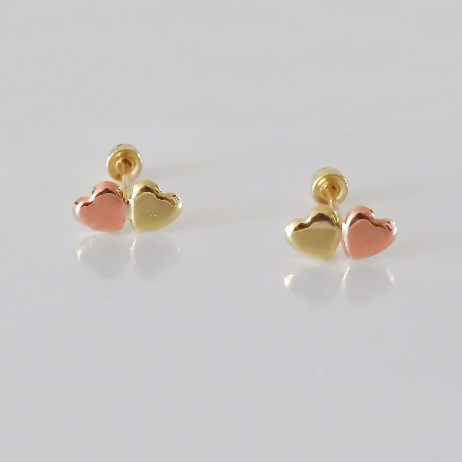 Amor Eterno - Broqueles Corazón Tu Y Yo / Aretes / Oro 10k