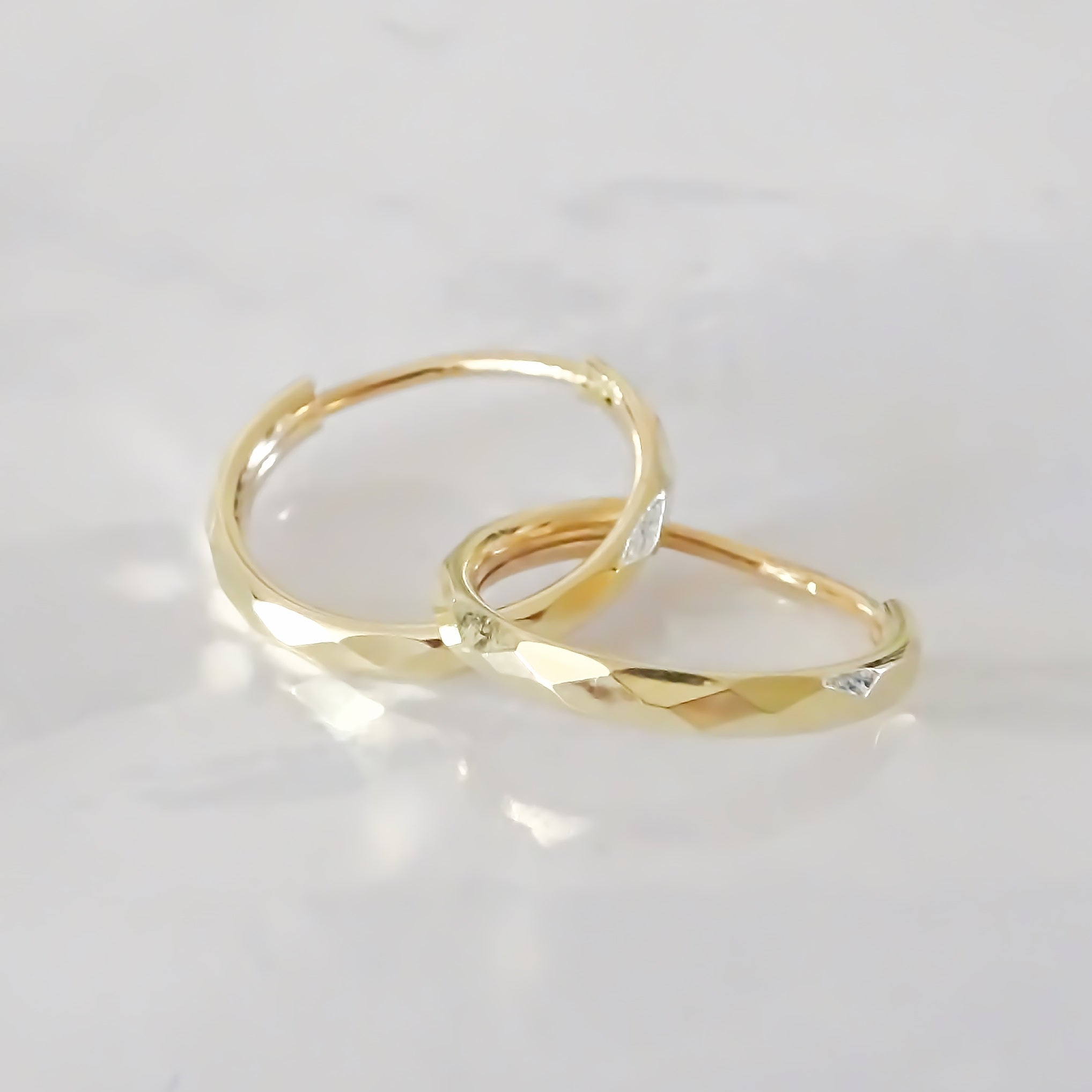 Amor Eterno - Arracadas / Facetado 1.5cm Oro 10k
