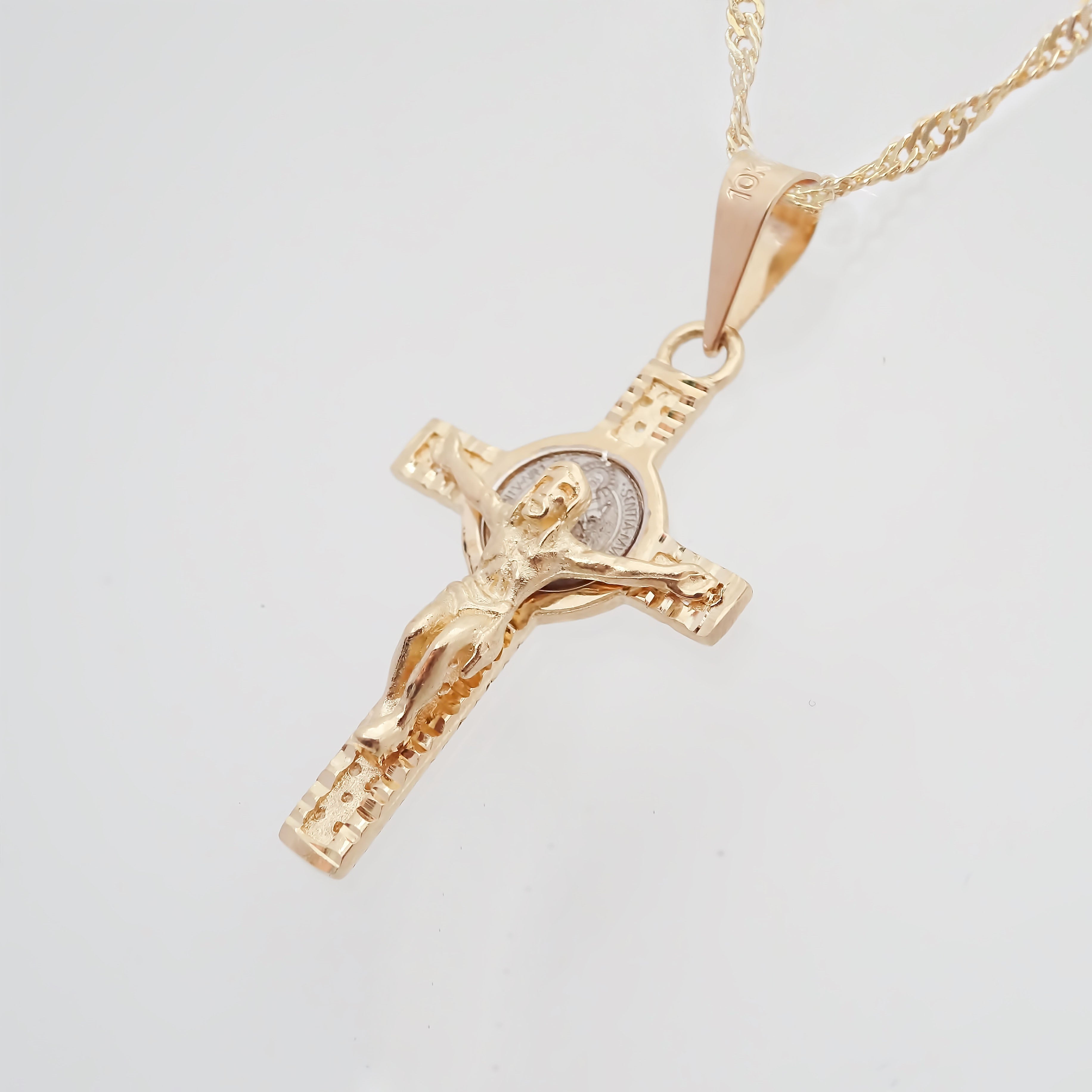 Amor Eterno - Dije / Cruz De San Benito* Oro 10k Solido