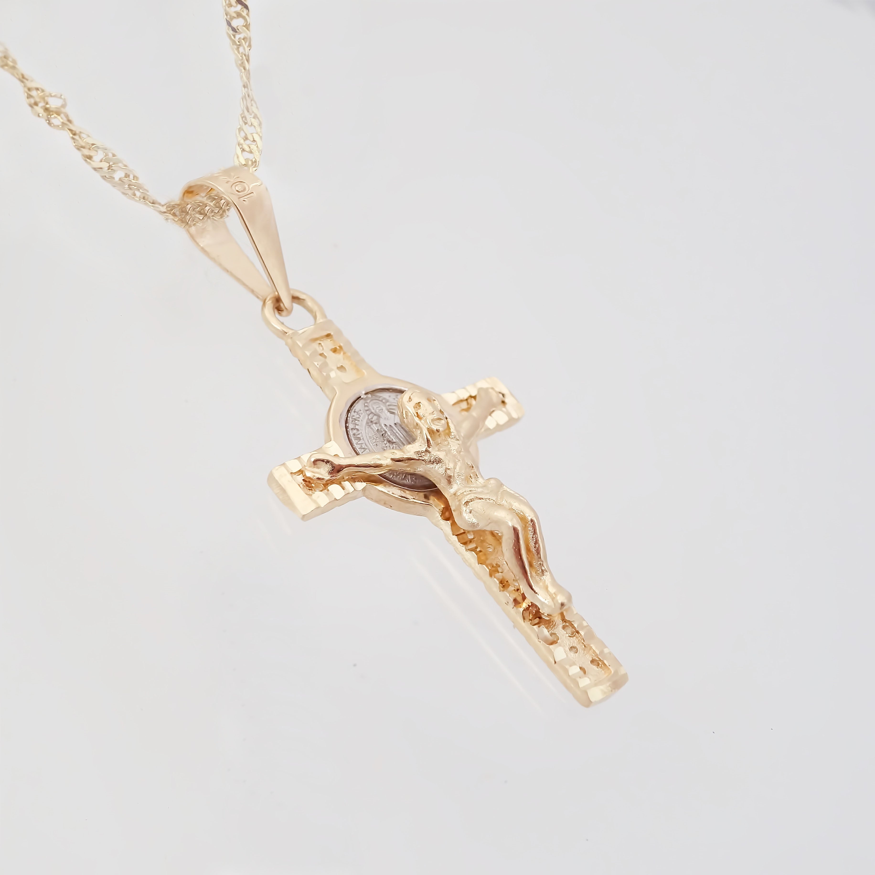 Amor Eterno - Dije / Cruz De San Benito* Oro 10k Solido