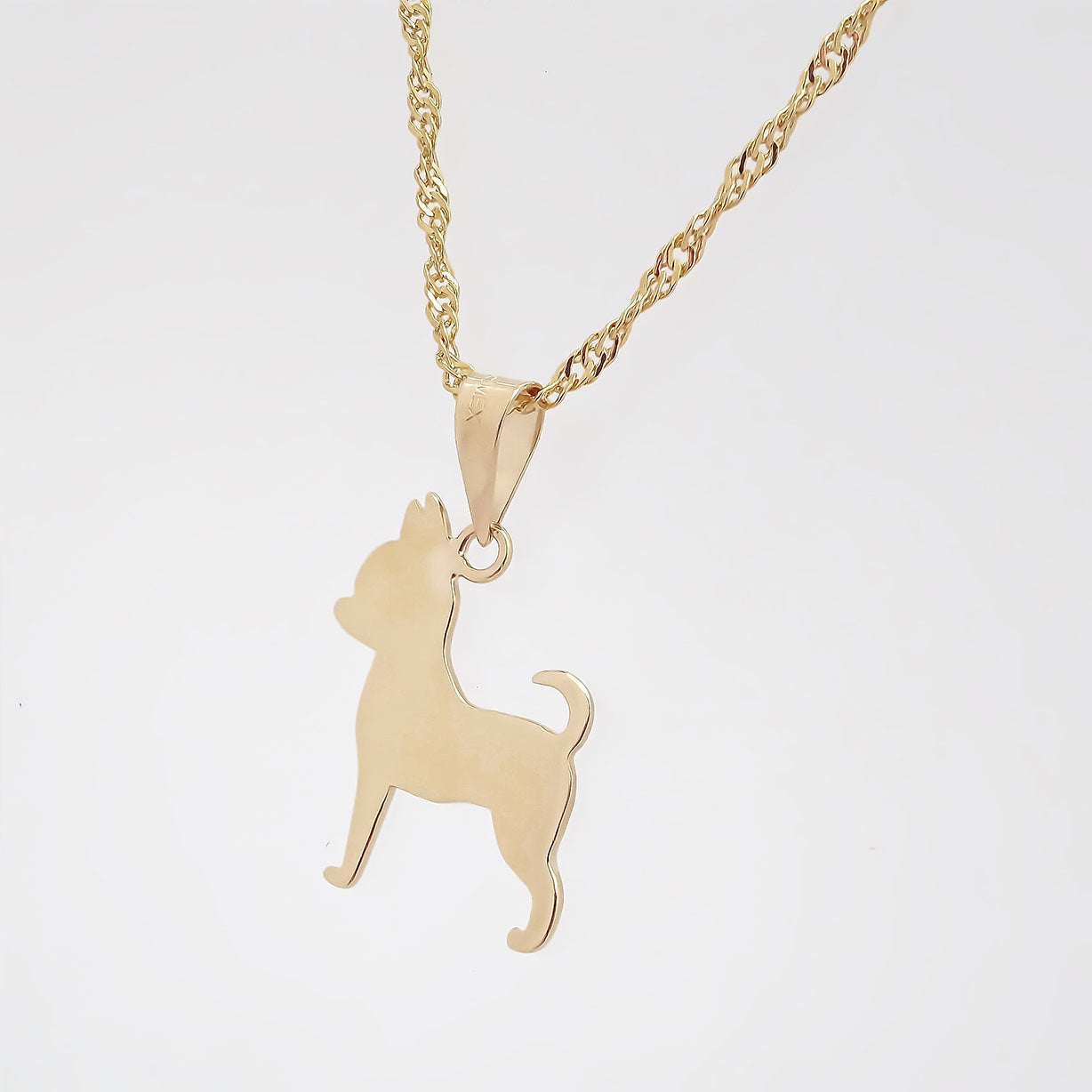 Amor Eterno - Dije Perrito Chihuahua Oro 14k + Cadena Regalo