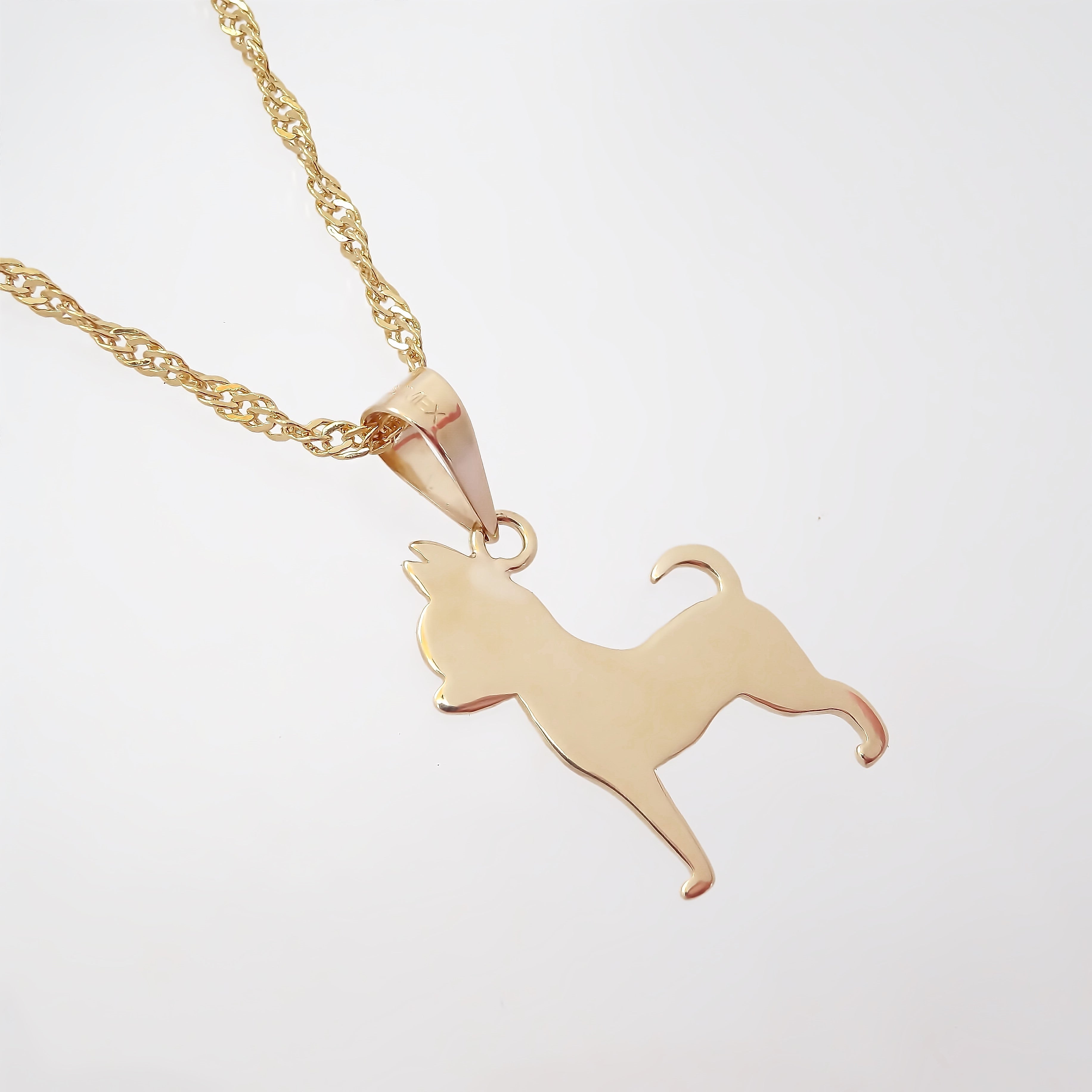 Amor Eterno - Dije Perrito Chihuahua Oro 10k + Cadena Regalo