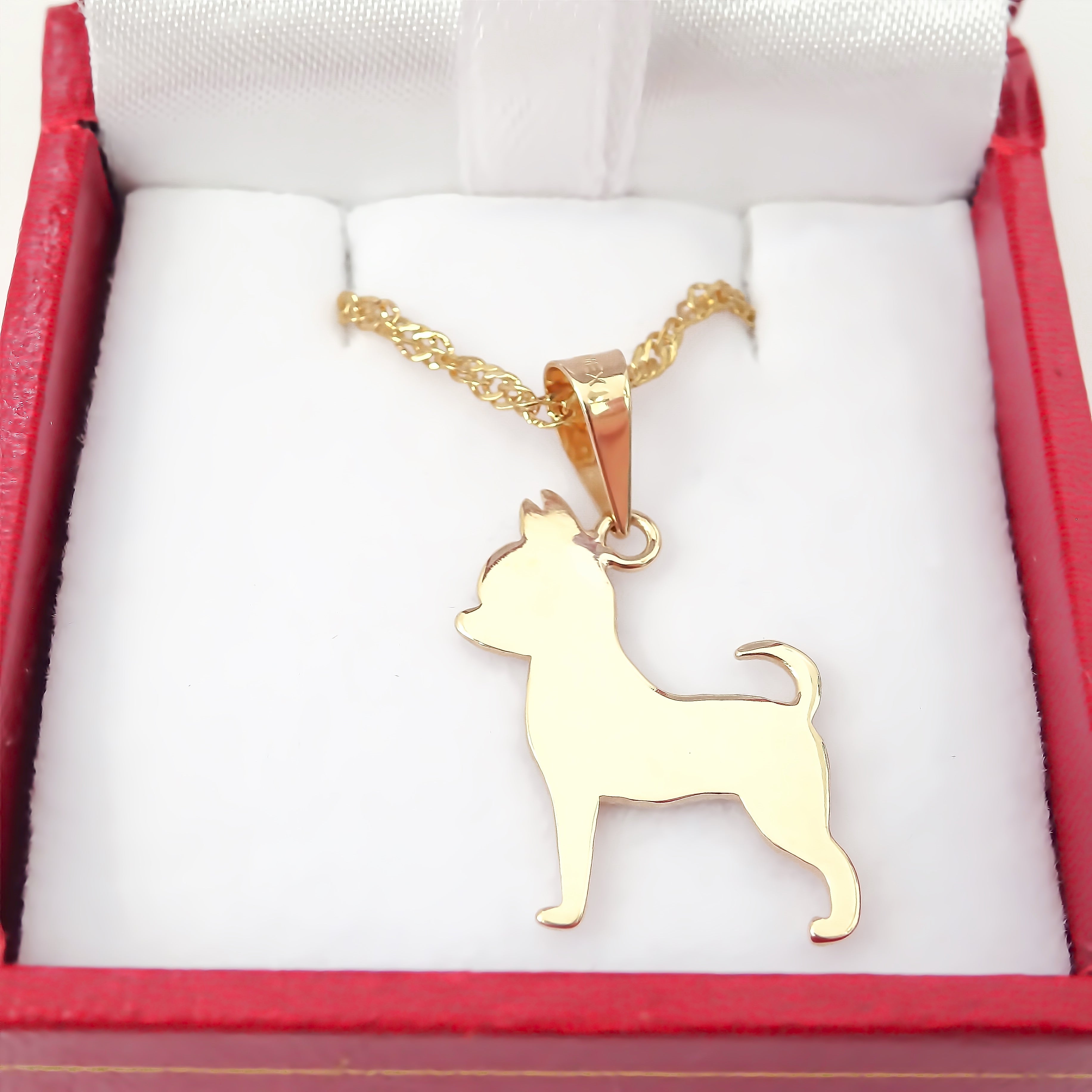 Amor Eterno - Dije Perrito Chihuahua Oro 10k + Cadena Regalo