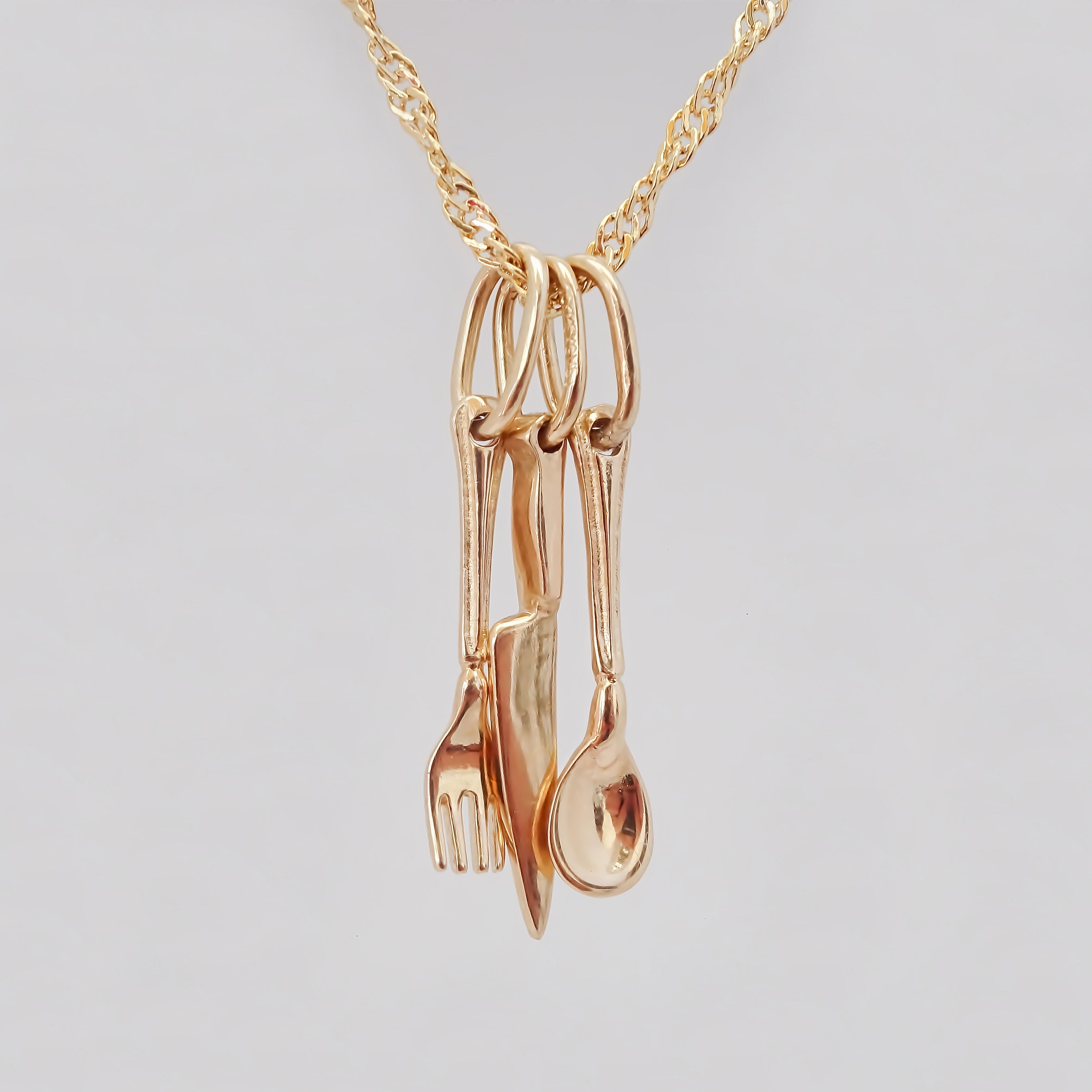 Amor Eterno - Dije Gastronomía Chef Oro Sólido 10k + Cadena de Regalo