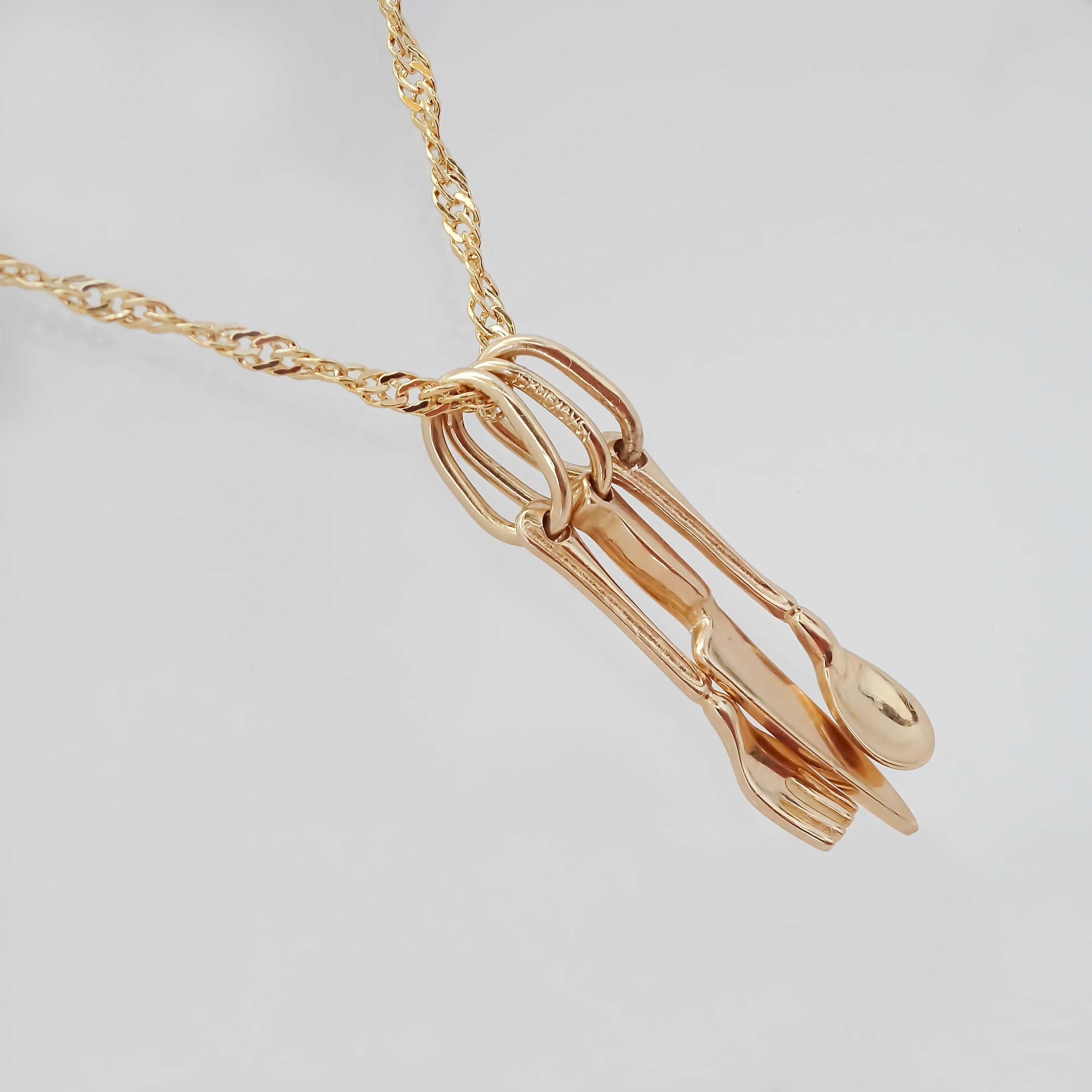 Amor Eterno - Dije Gastronomía Chef Oro Sólido 10k + Cadena de Regalo