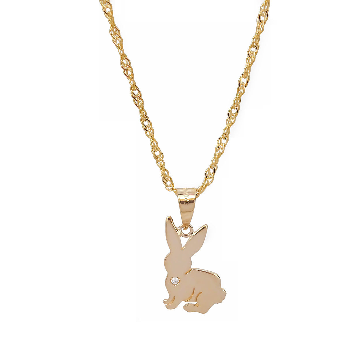 Amor Eterno - Dije Conejo Oro Sólido 10k + Cadena Regalo