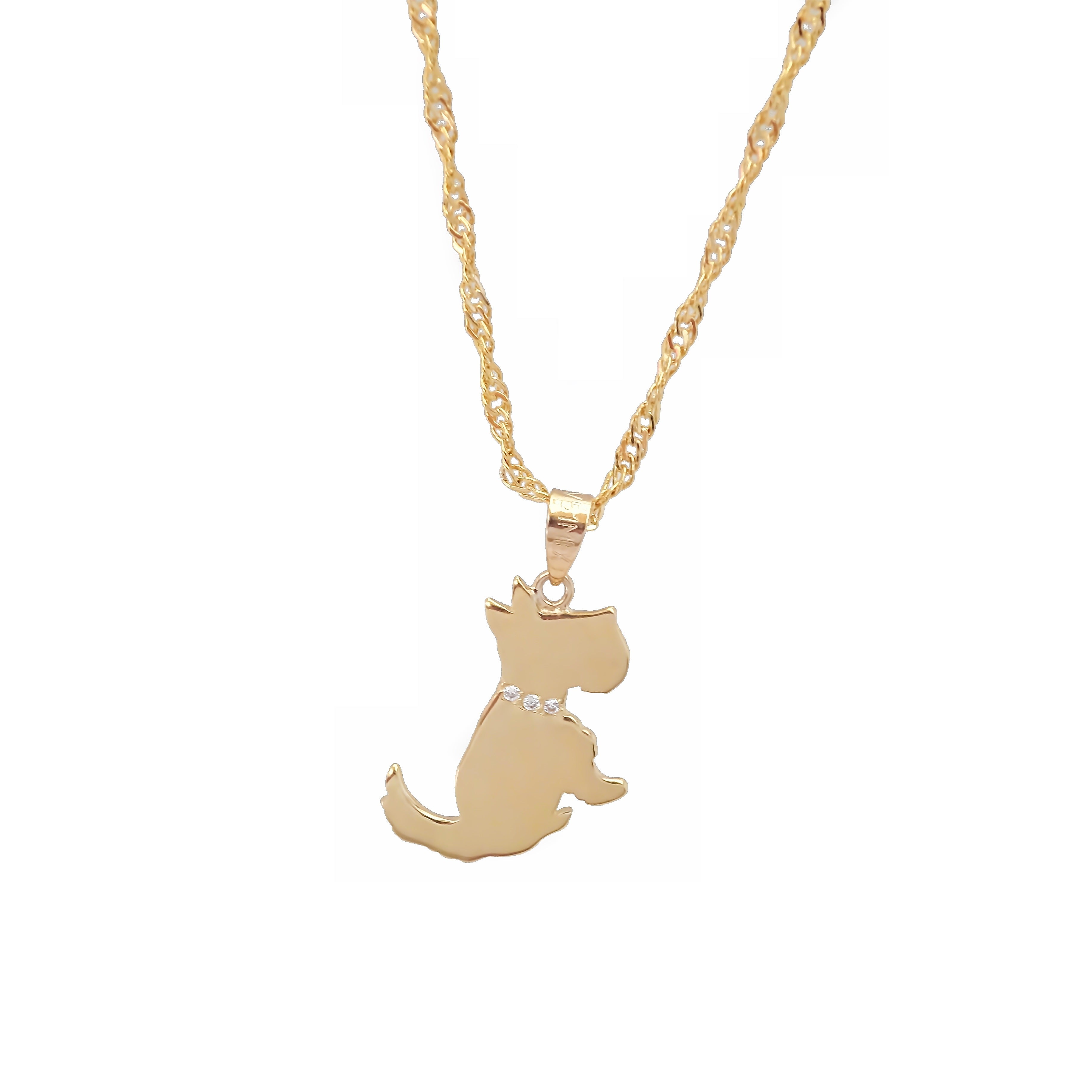 Amor Eterno - Dije Perrito Schnauzer Oro 14k + Cadena de Regalo