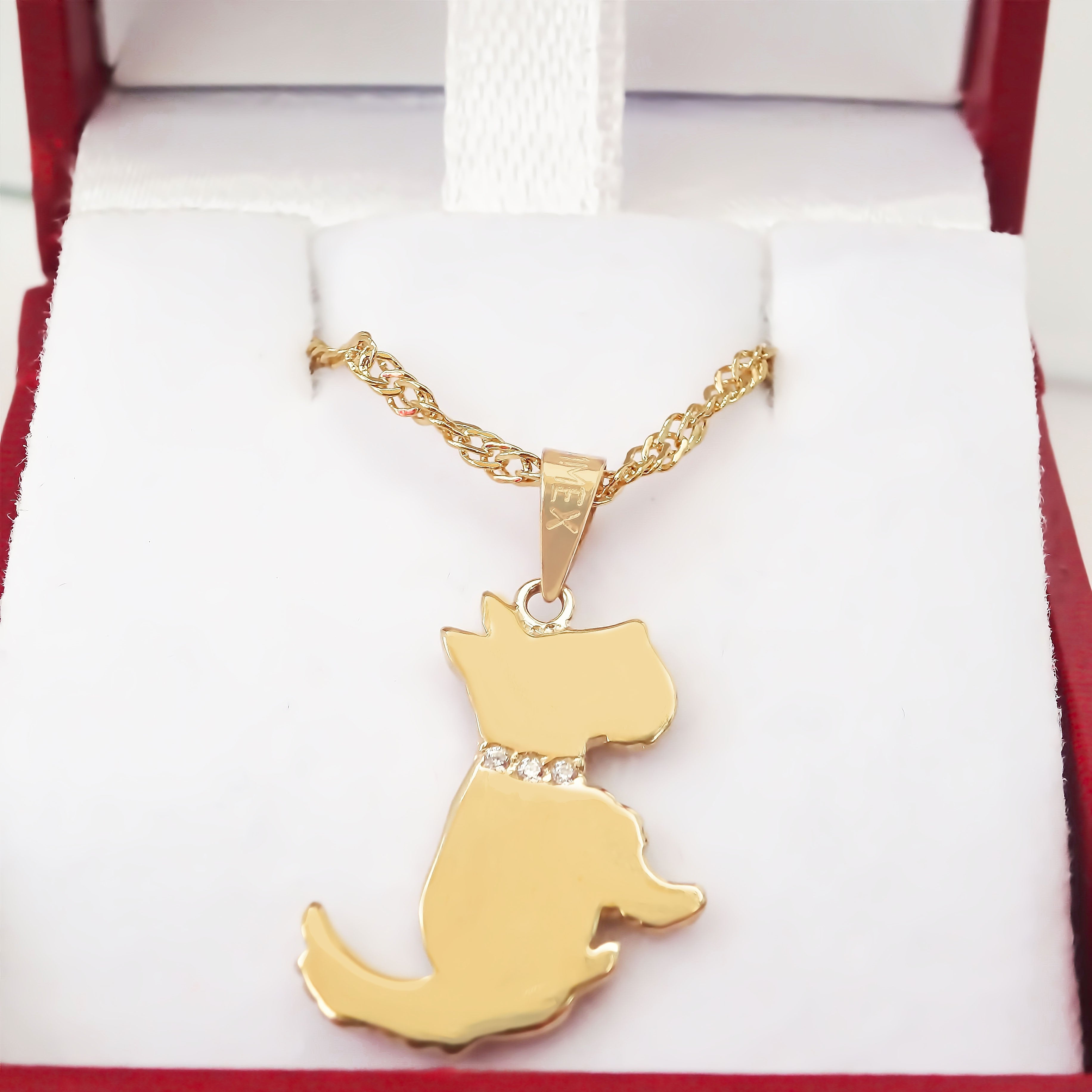 Amor Eterno - Dije Perrito Schnauzer Oro 14k + Cadena de Regalo