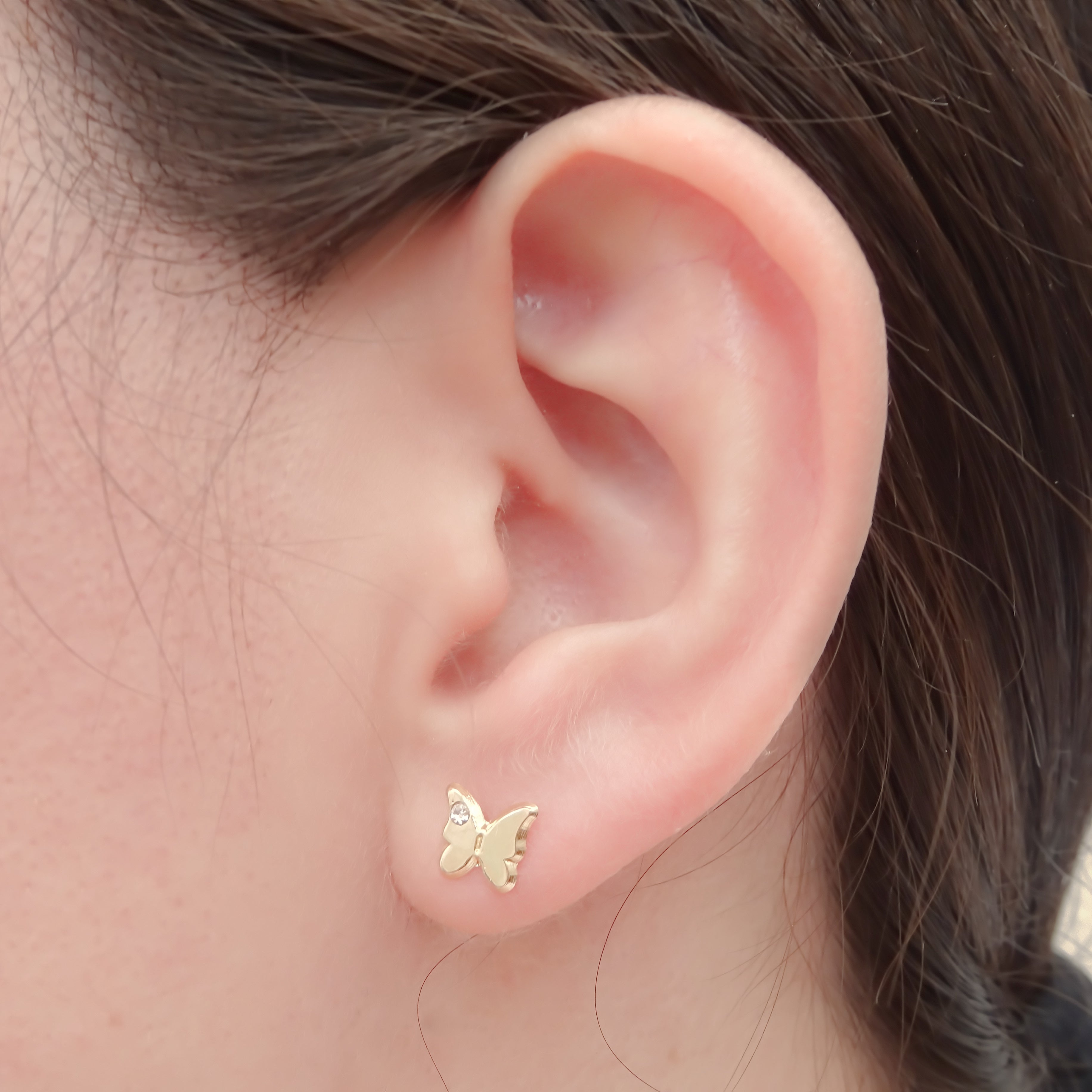 Amor Eterno - Broqueles Mariposa / Aretes / Oro Sólido 10k