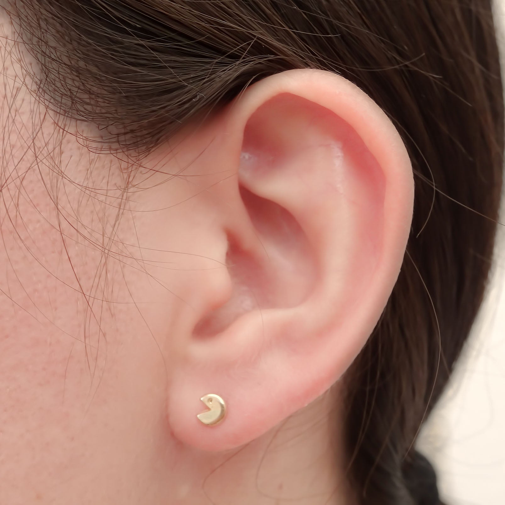 Amor Eterno - Broqueles Par Pacman Fantasma Aretes / Oro 10k