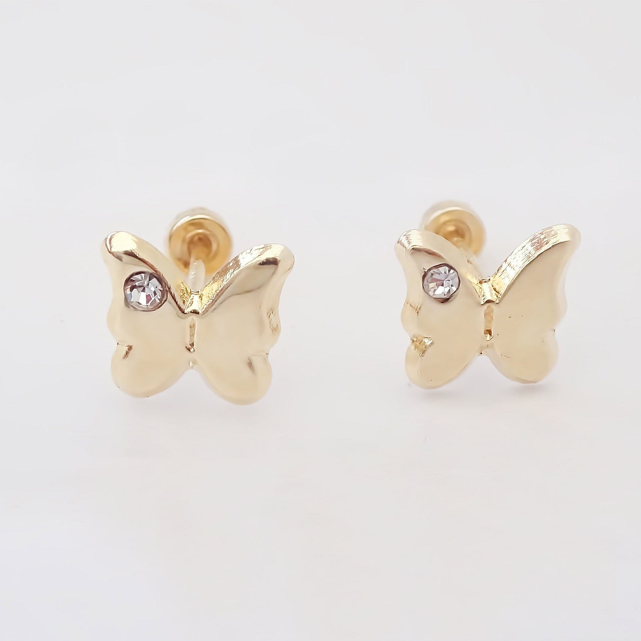 Amor Eterno - Broqueles Mariposa / Aretes / Oro Sólido 10k