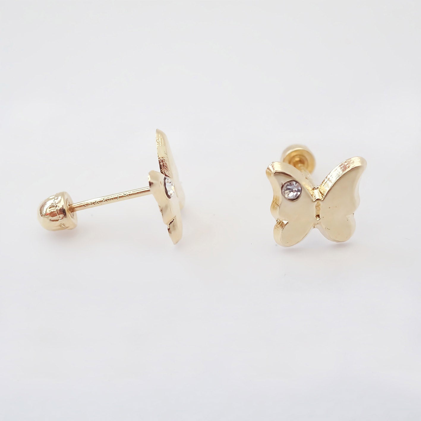 Amor Eterno - Broqueles Mariposa / Aretes / Oro Sólido 10k