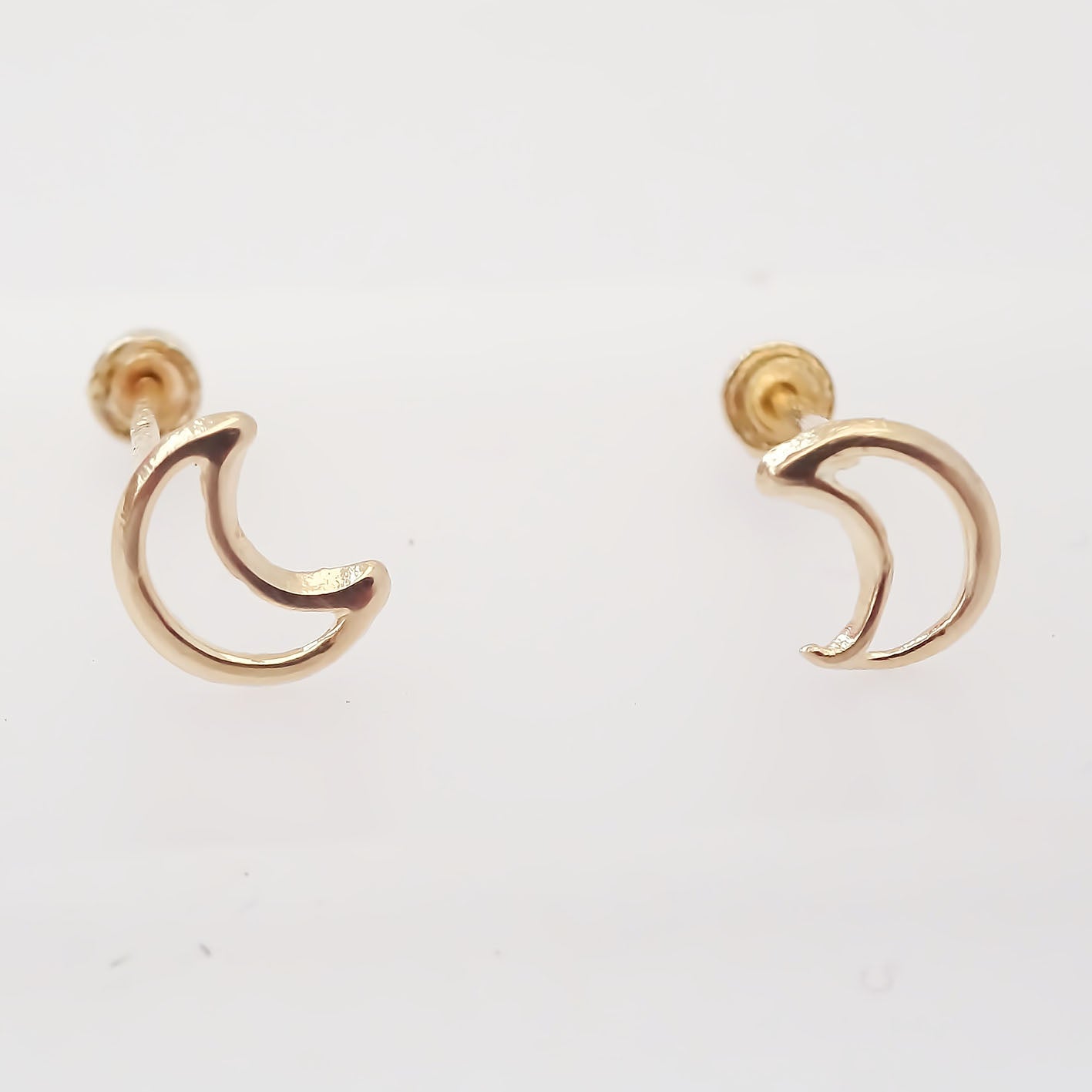 Amor Eterno - Broqueles Luna / Aretes / Oro Sólido 10k