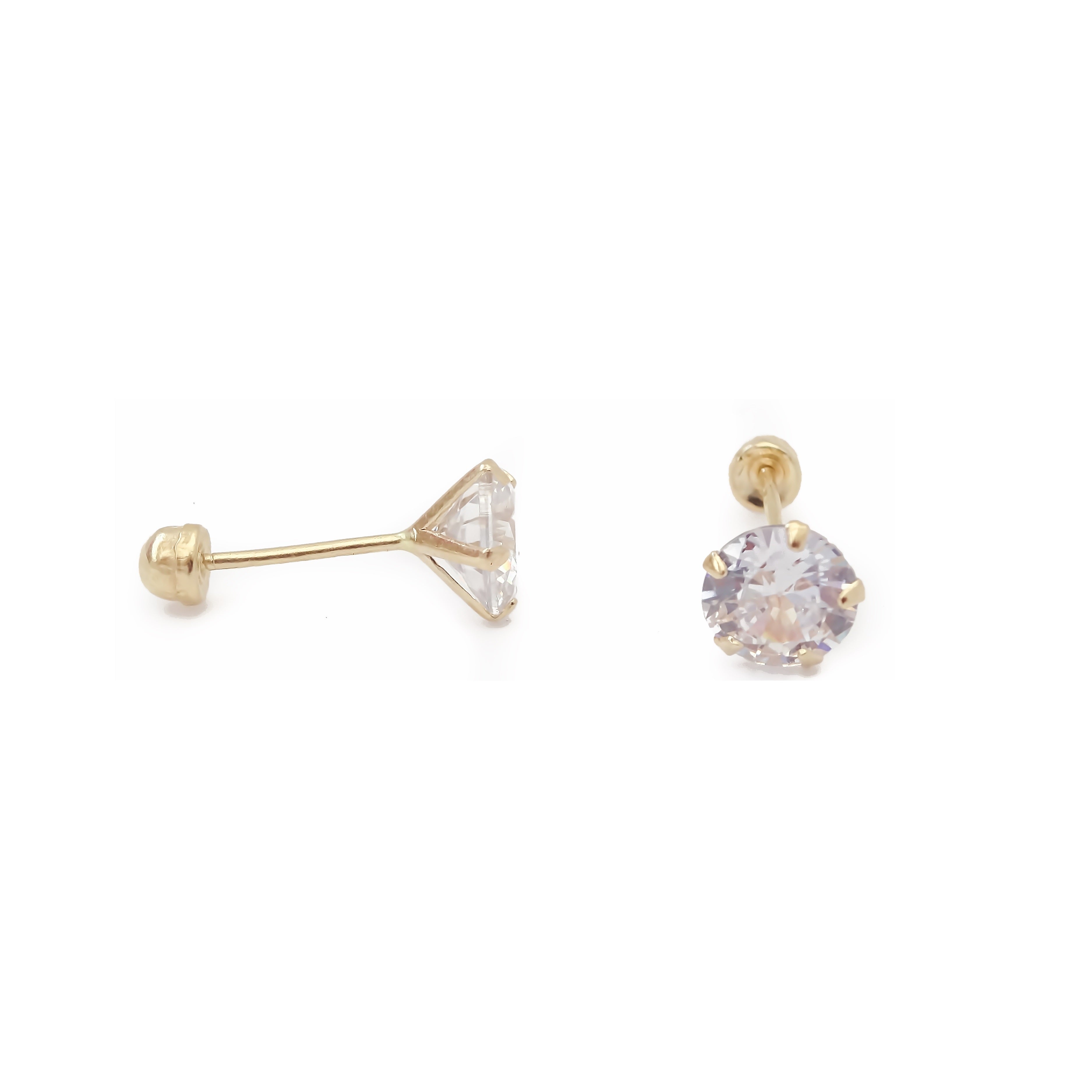 Amor Eterno - Broqueles Recto 6.5mm / Aretes / Oro 10k