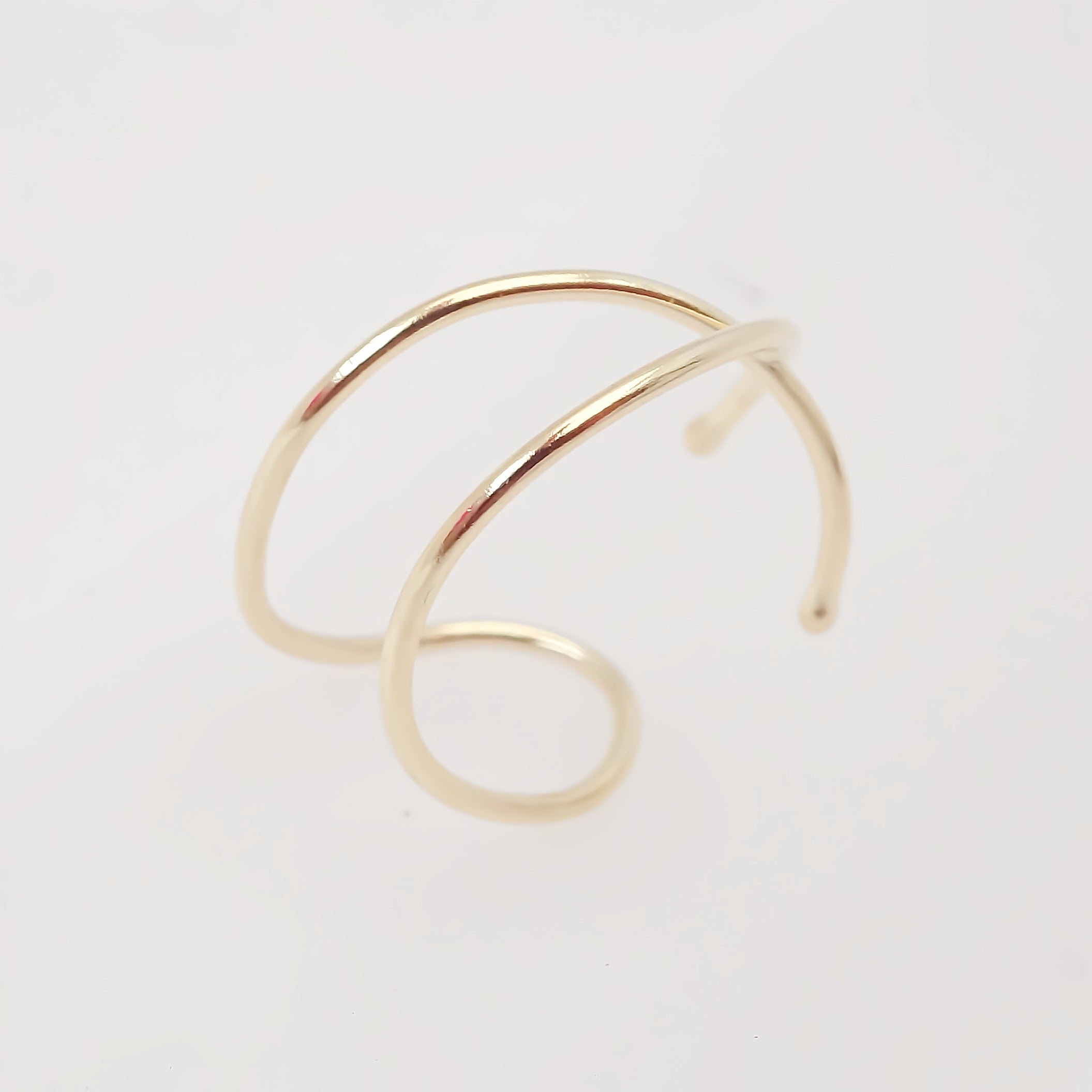 Amor Eterno - Earcuff X / Aretes Falsa Perforación / Oro 10k