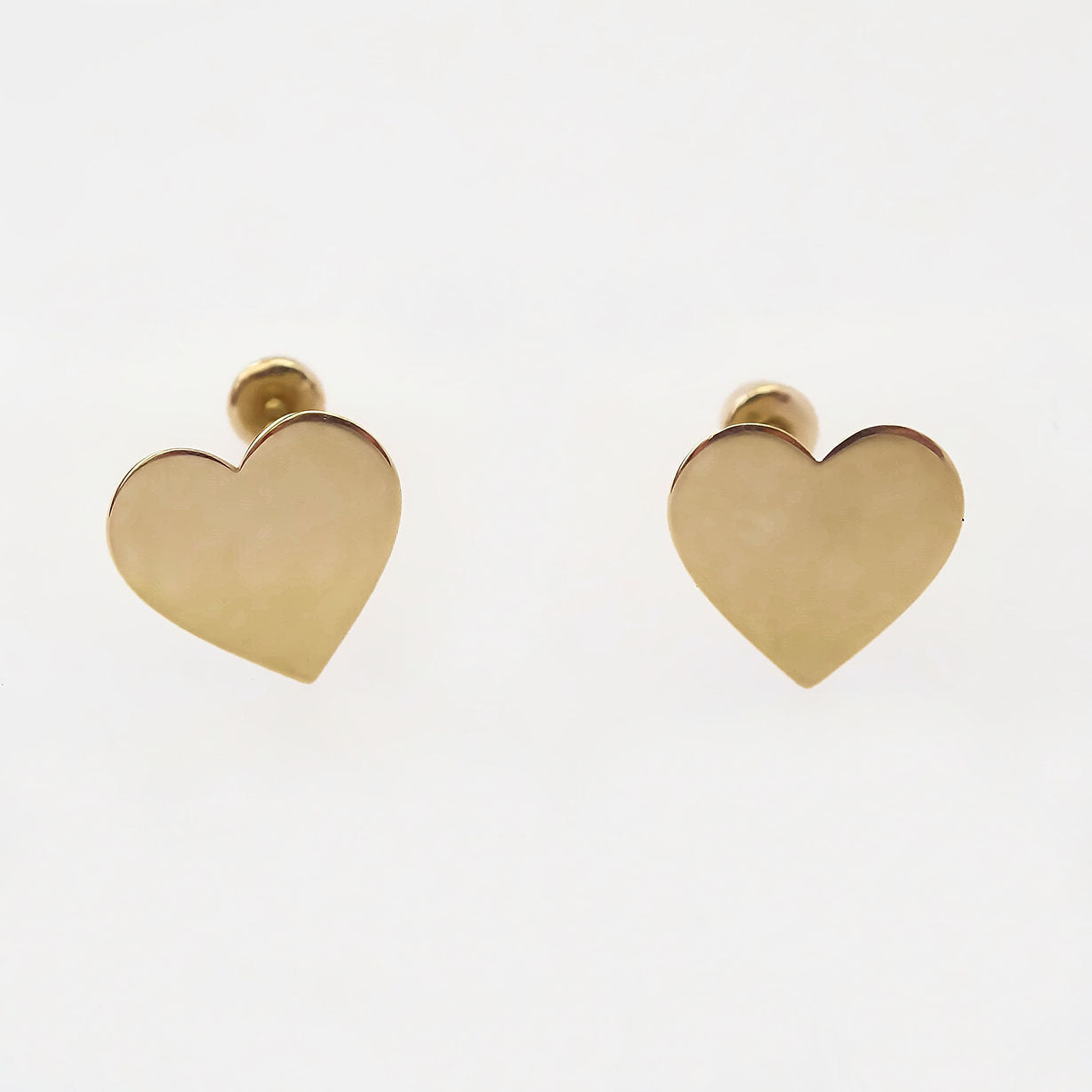 Amor Eterno - Broqueles Tachuela / Aretes / Oro Sólido 10k / Corazón