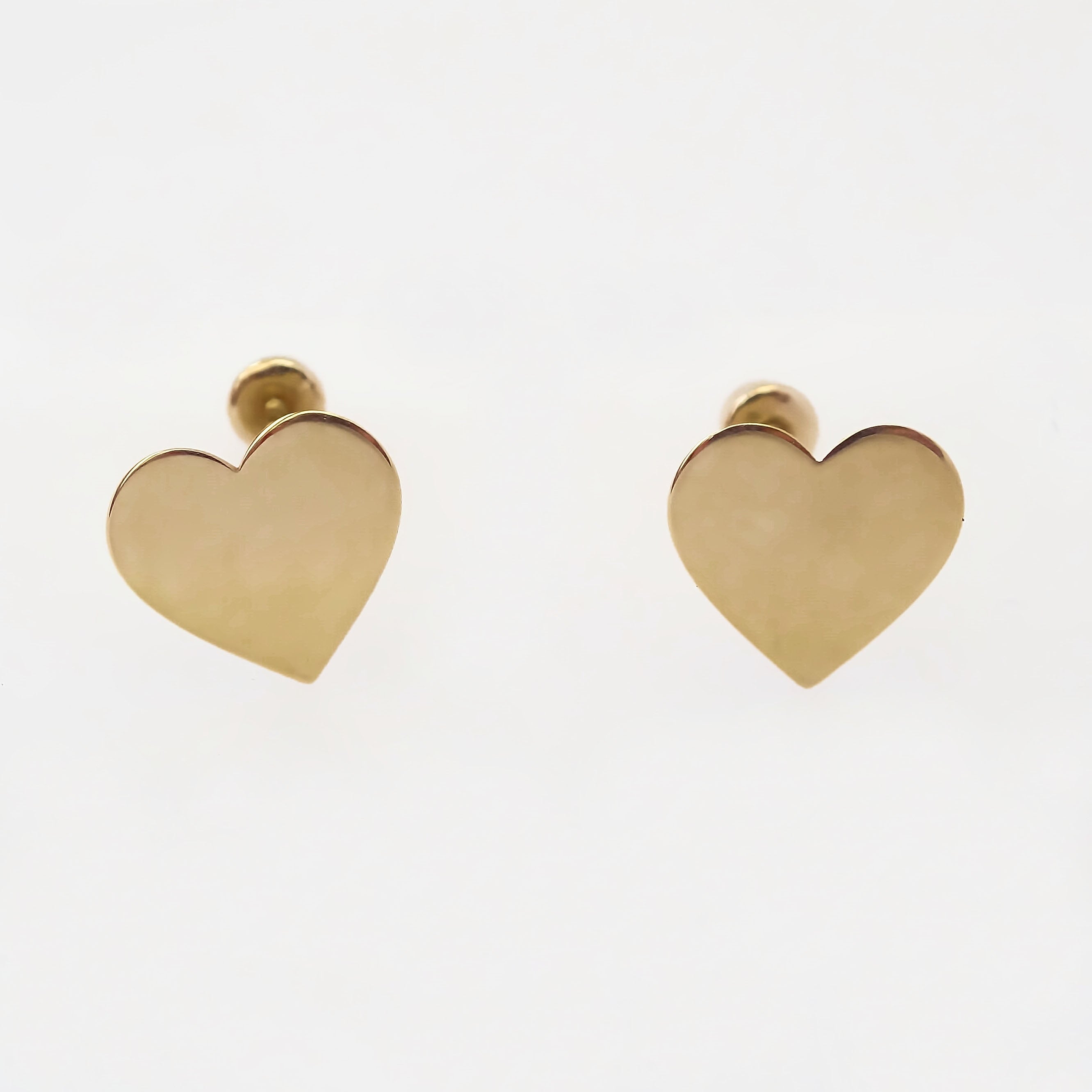 Amor Eterno - Broqueles Tachuela / Aretes / Oro Sólido 10k / Corazón