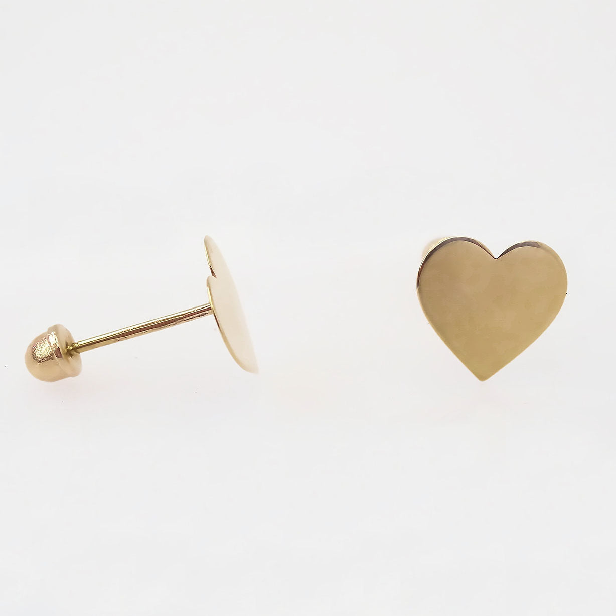 Amor Eterno - Broqueles Tachuela / Aretes / Oro Sólido 10k / Corazón