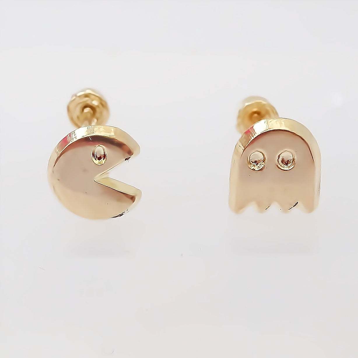 Amor Eterno - Broqueles Par Pacman Fantasma Aretes / Oro 10k