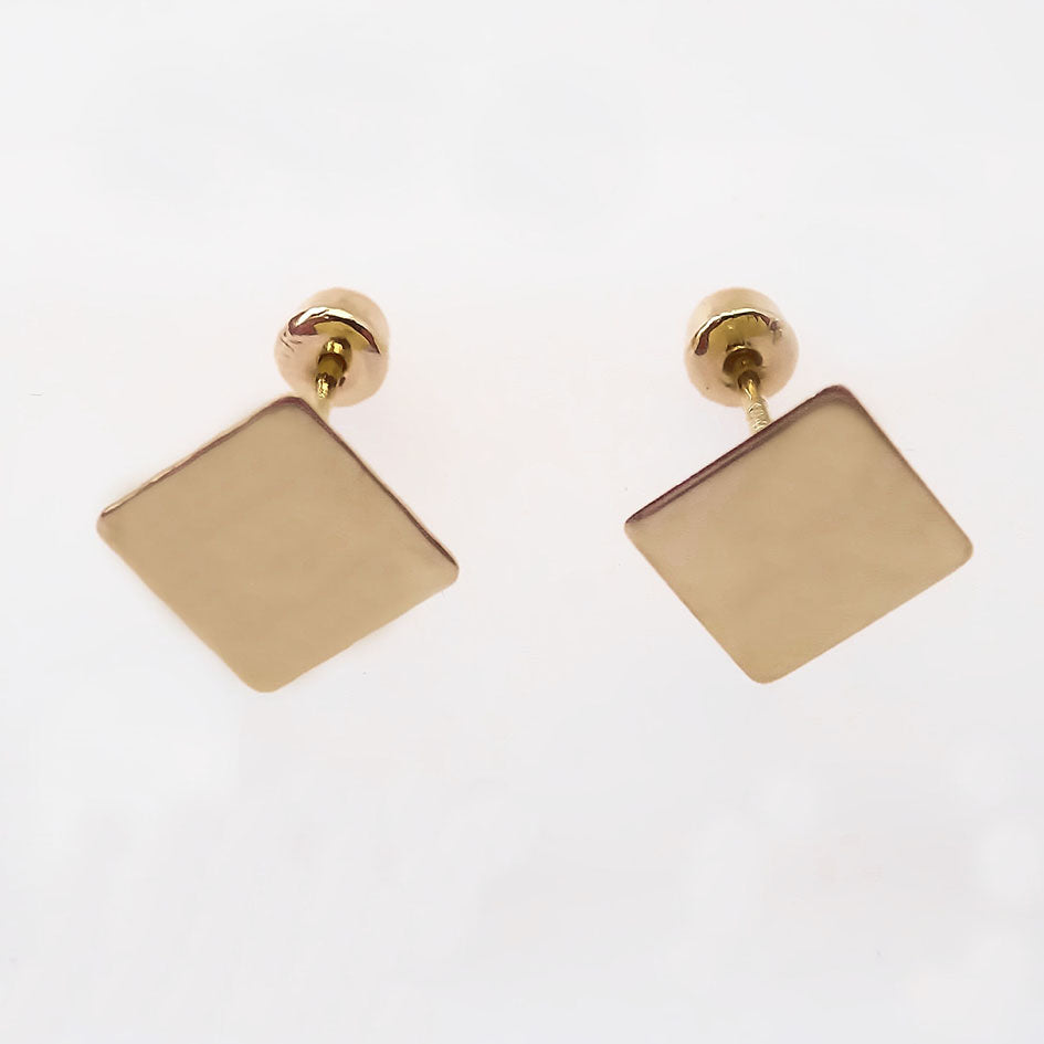 Amor Eterno - Broqueles Tachuela / Aretes / Oro Sólido 10k / Rombo