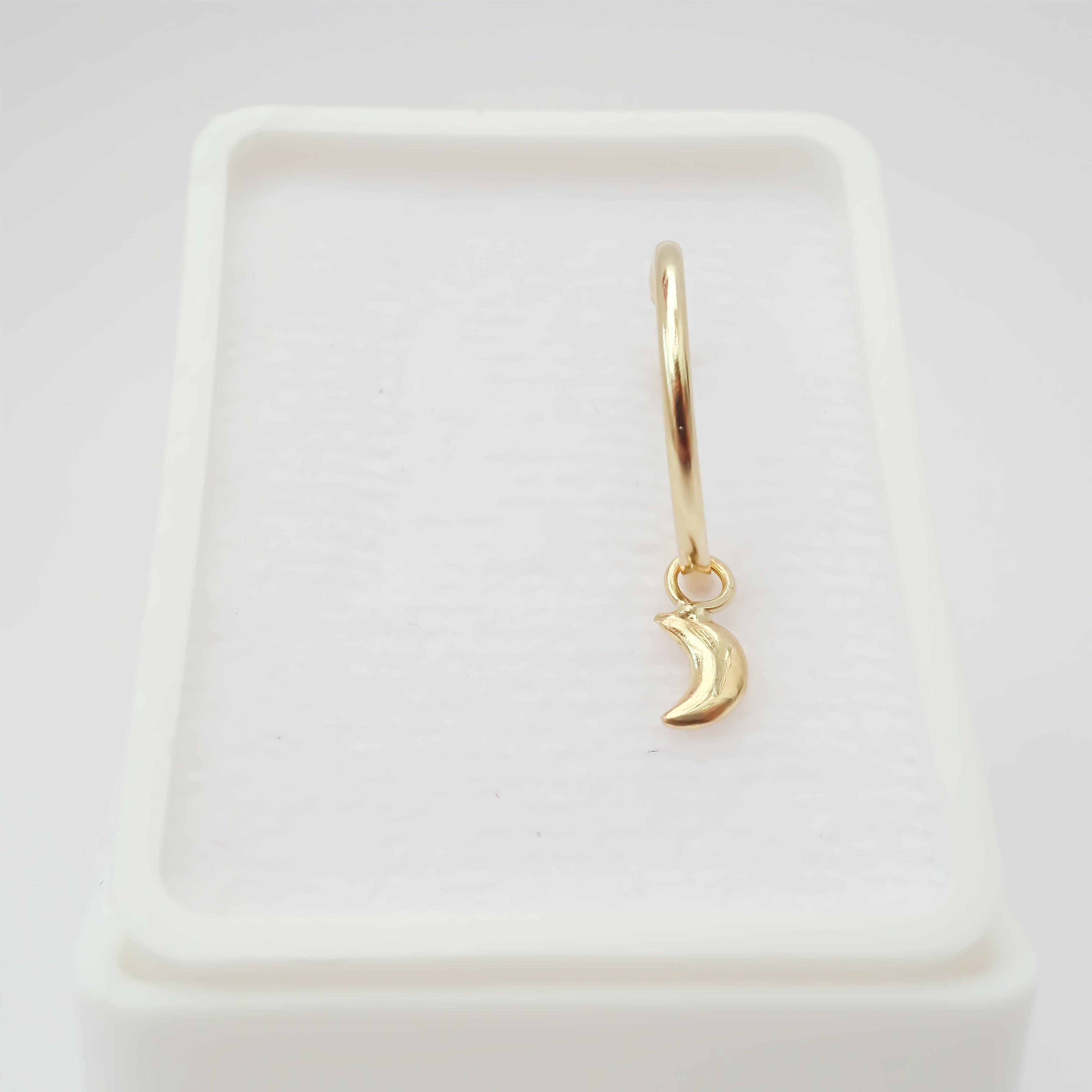 Amor Eterno - 2 Dijes Para Arracada Luna / Oro 10k