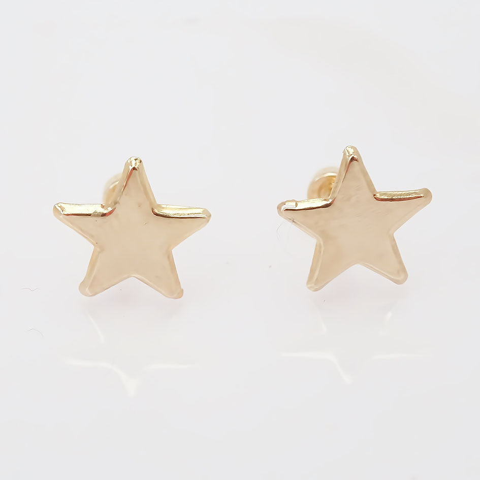 Amor Eterno - Broqueles Tachuela / Aretes / Oro Sólido 10k / Estrella