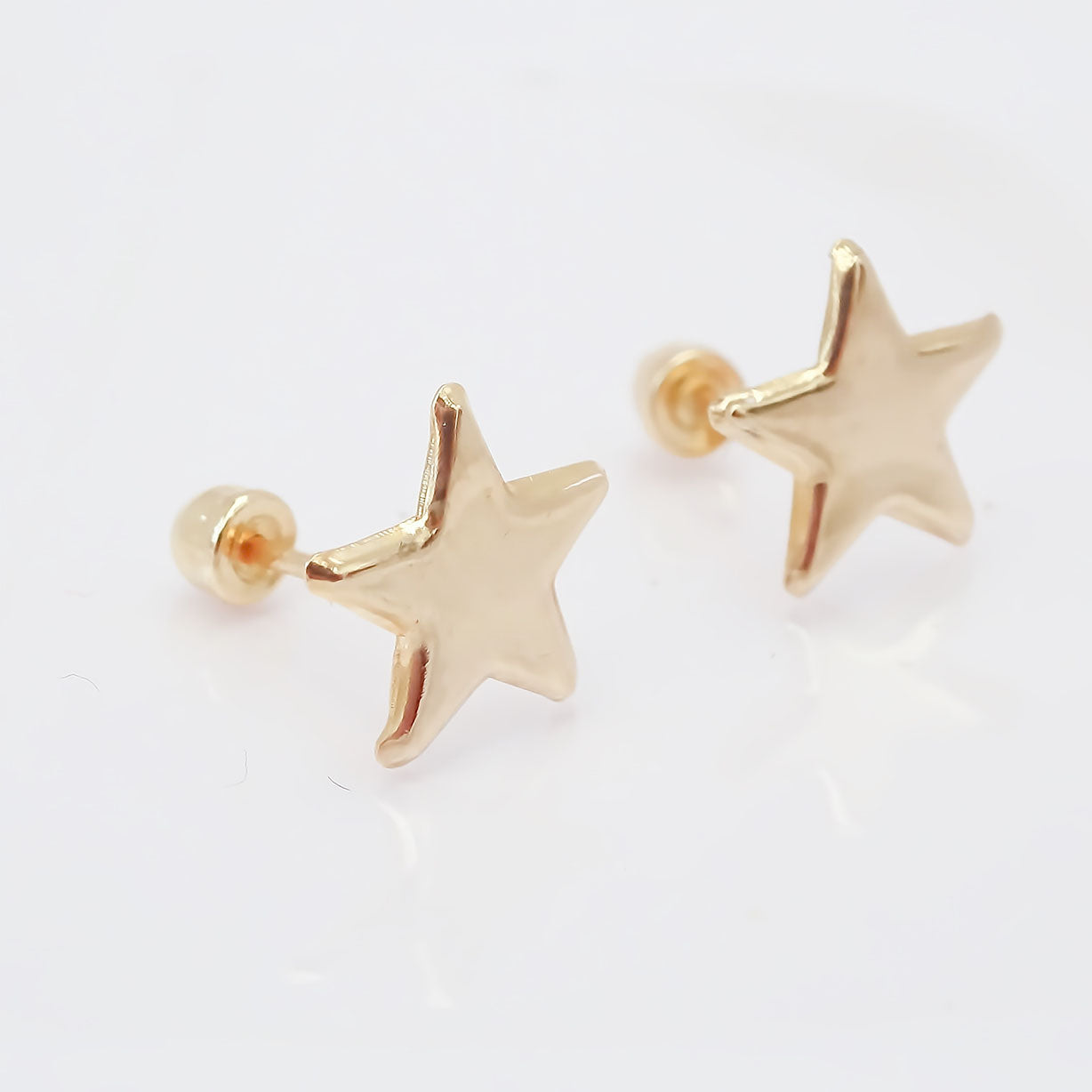 Amor Eterno - Broqueles Tachuela / Aretes / Oro Sólido 10k / Estrella