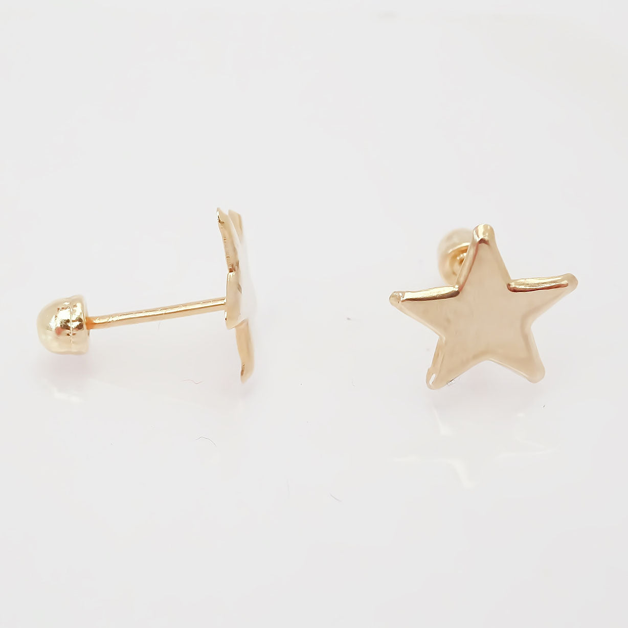 Amor Eterno - Broqueles Tachuela / Aretes / Oro Sólido 10k / Estrella