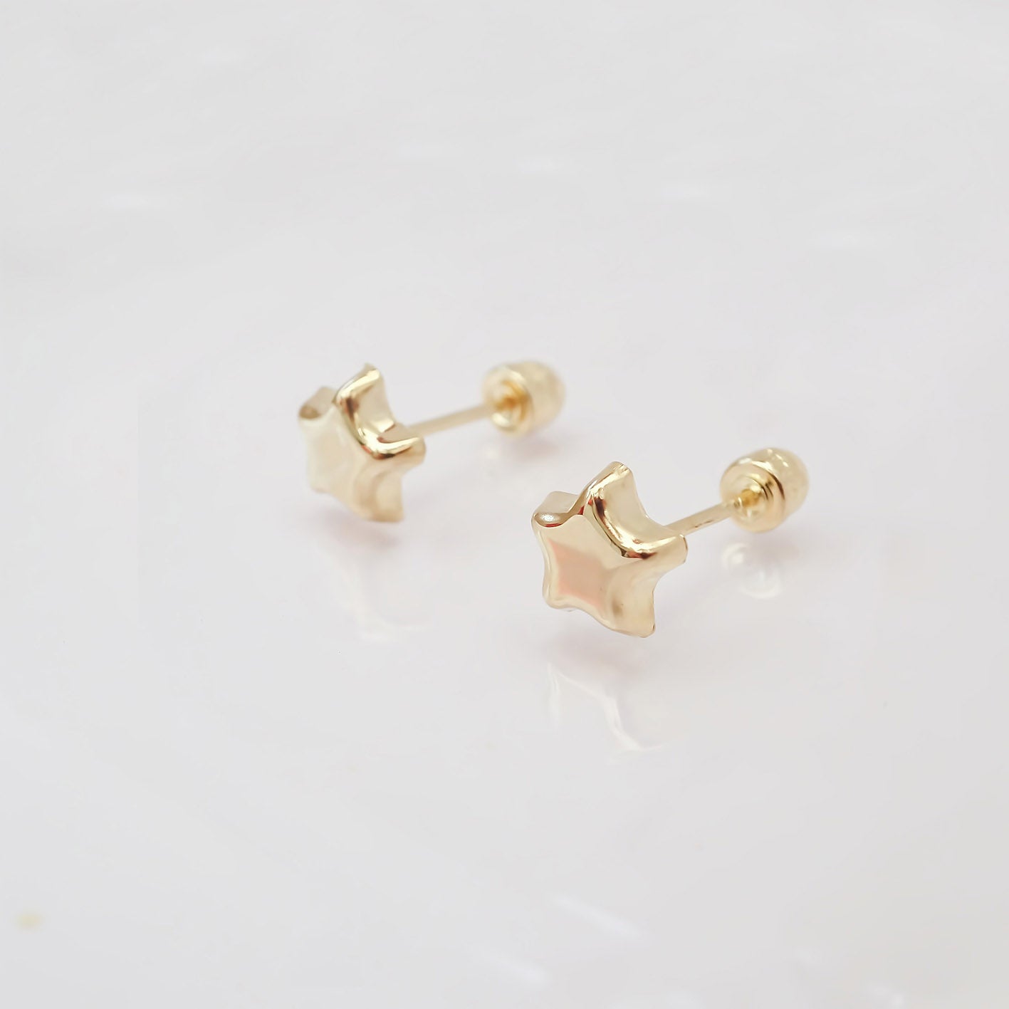 Amor Eterno - Broqueles Estrellita Origami Aretes / Oro 10k