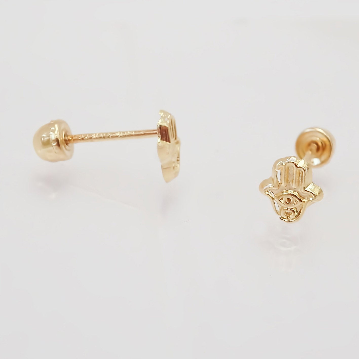 Amor Eterno - Broqueles / Mini Mano De Fátima / Oro 10k