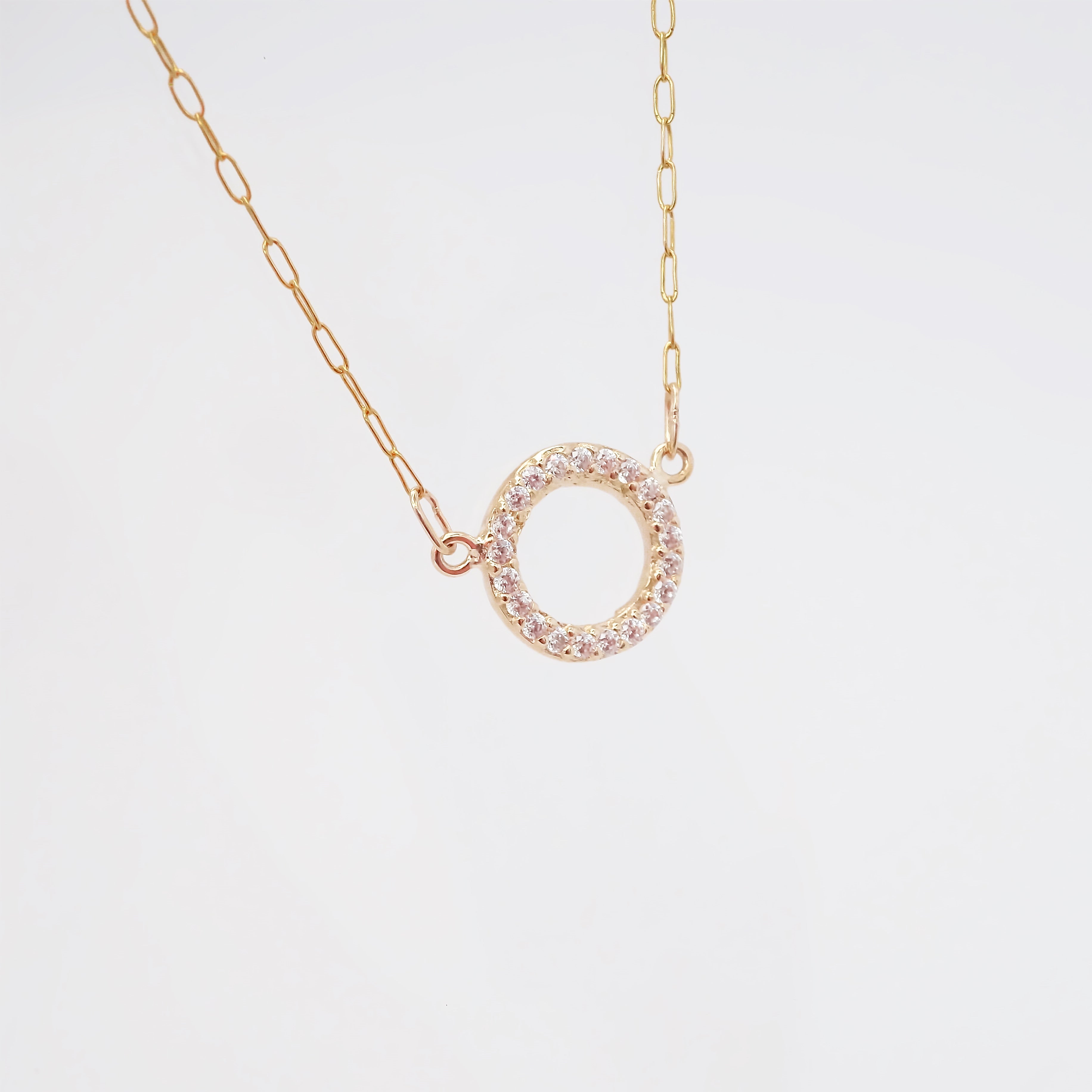 Amor Eterno - Gargantilla Elegante / Circulo Sólido 10k
