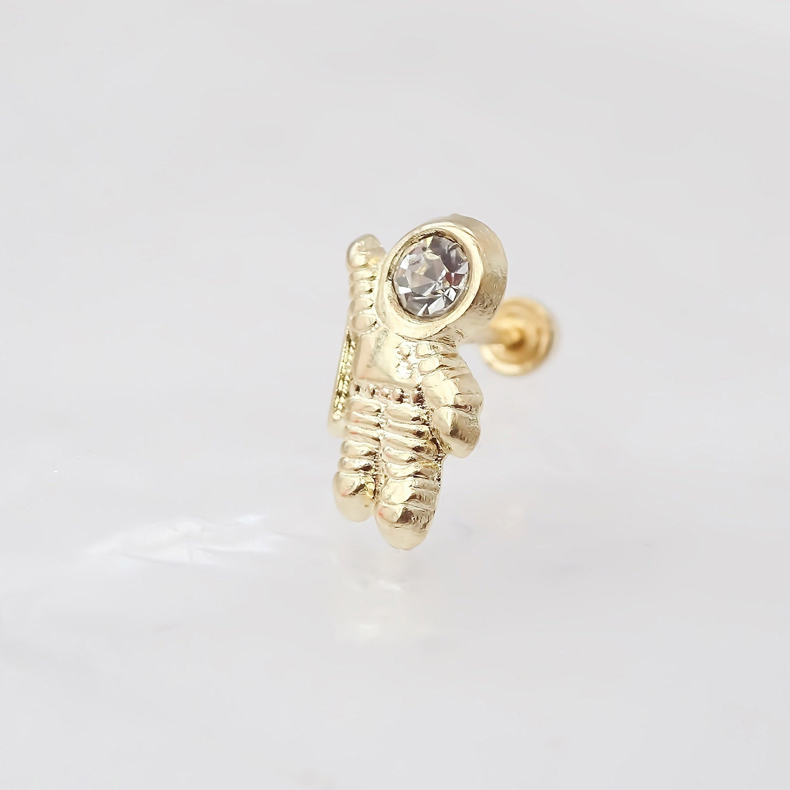 Amor Eterno - Broqueles Astronauta / Aretes / Oro 10k