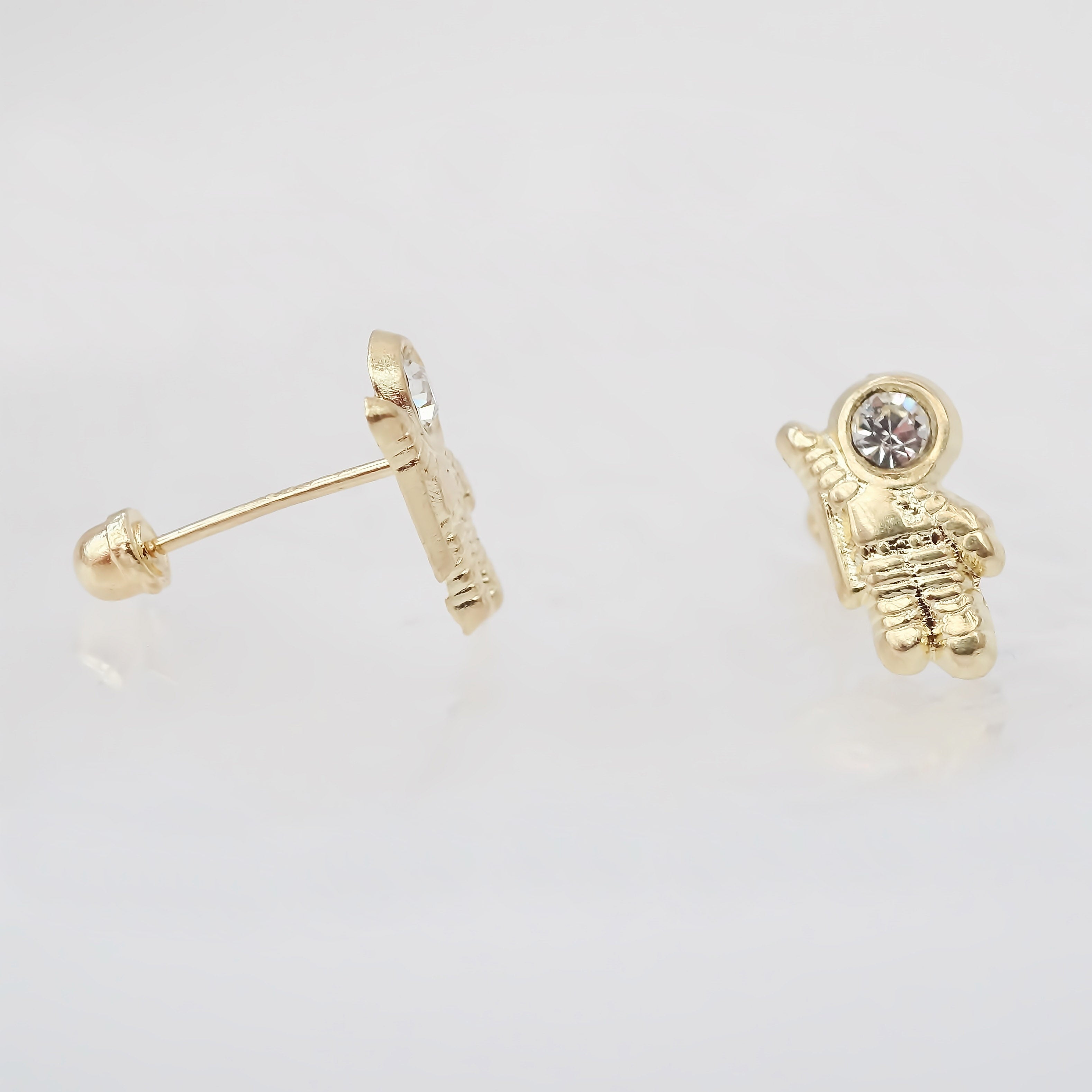 Amor Eterno - Broqueles Astronauta / Aretes / Oro 10k