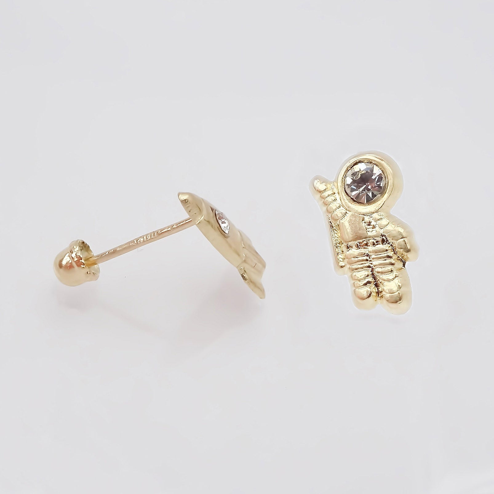 Amor Eterno - Broqueles Cohete - Astronauta / Aretes / Oro 10k