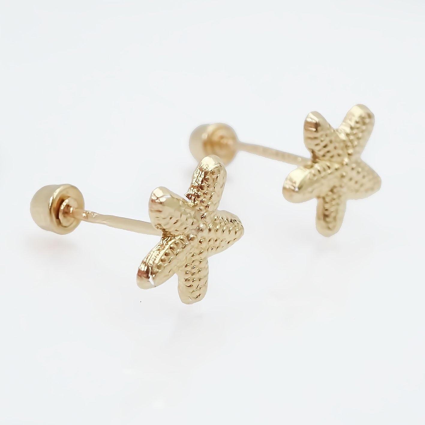Amor Eterno - Broqueles Estrella Mar Mini / Aretes / Oro 10k