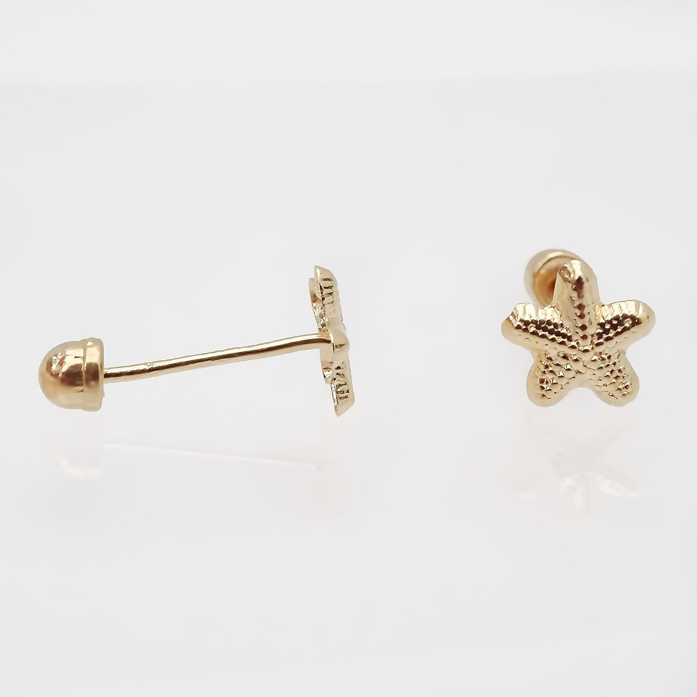 Amor Eterno - Broqueles Estrella Mar Mini / Aretes / Oro 10k